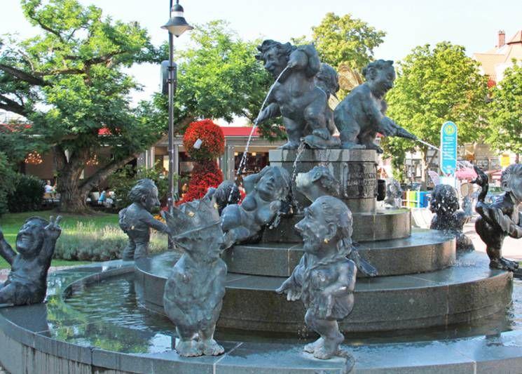 Innenstadt mit Springbrunnen in Bad Harzburg