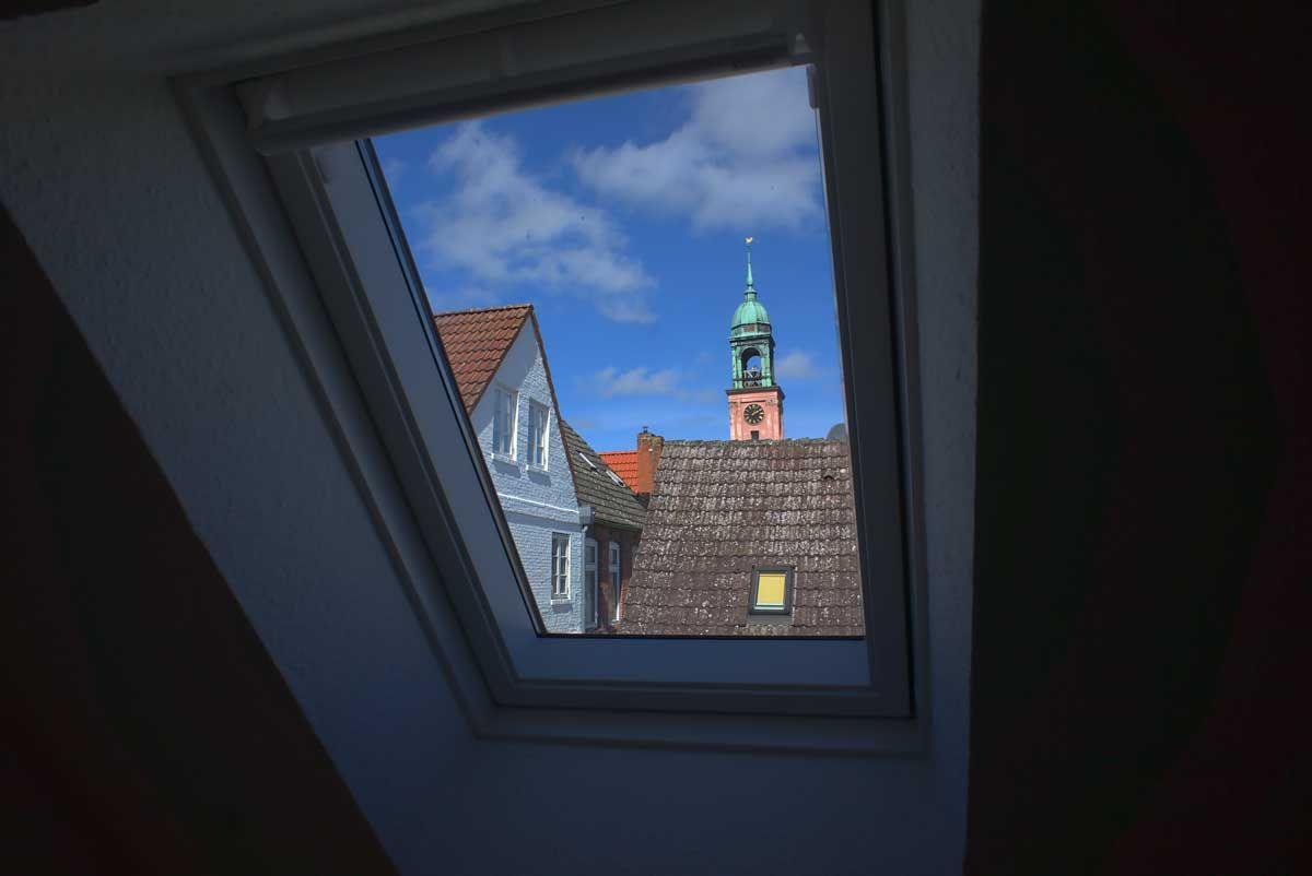 Ausblick von der Treppe auf die Remonstrantenkirche