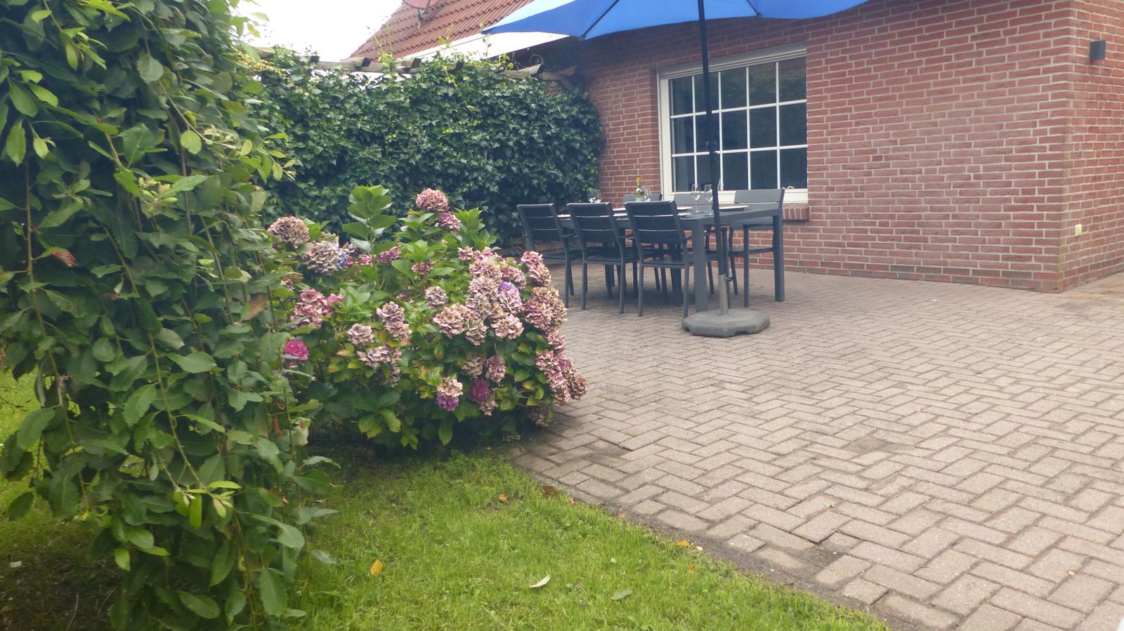 Terrasse mit Gartenmöbeln