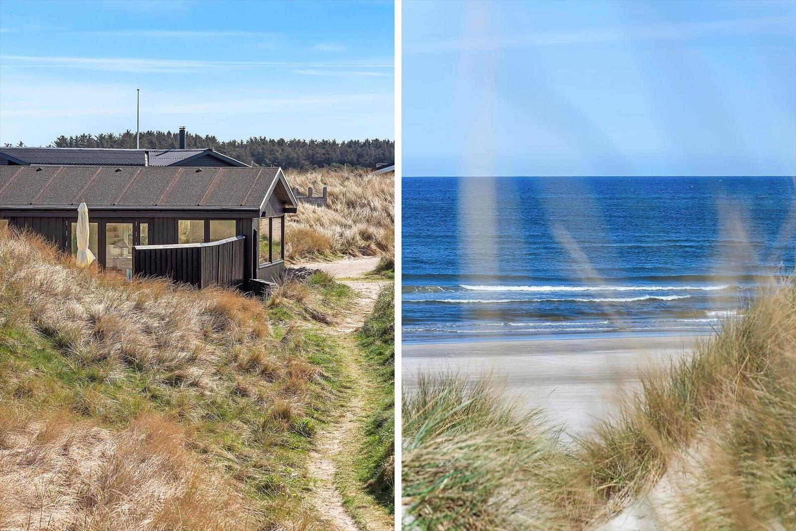 Haus auf Dünen mit Blick auf das Meer
