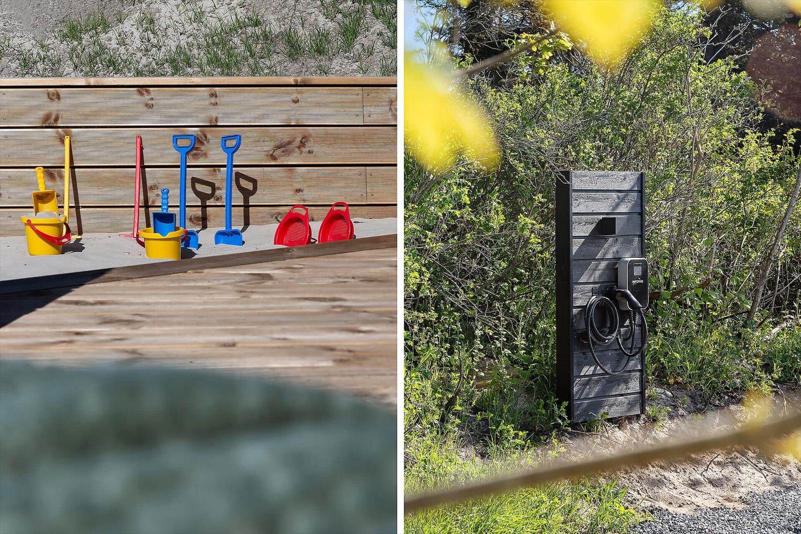 Toys for sandbox and outdoor charging station