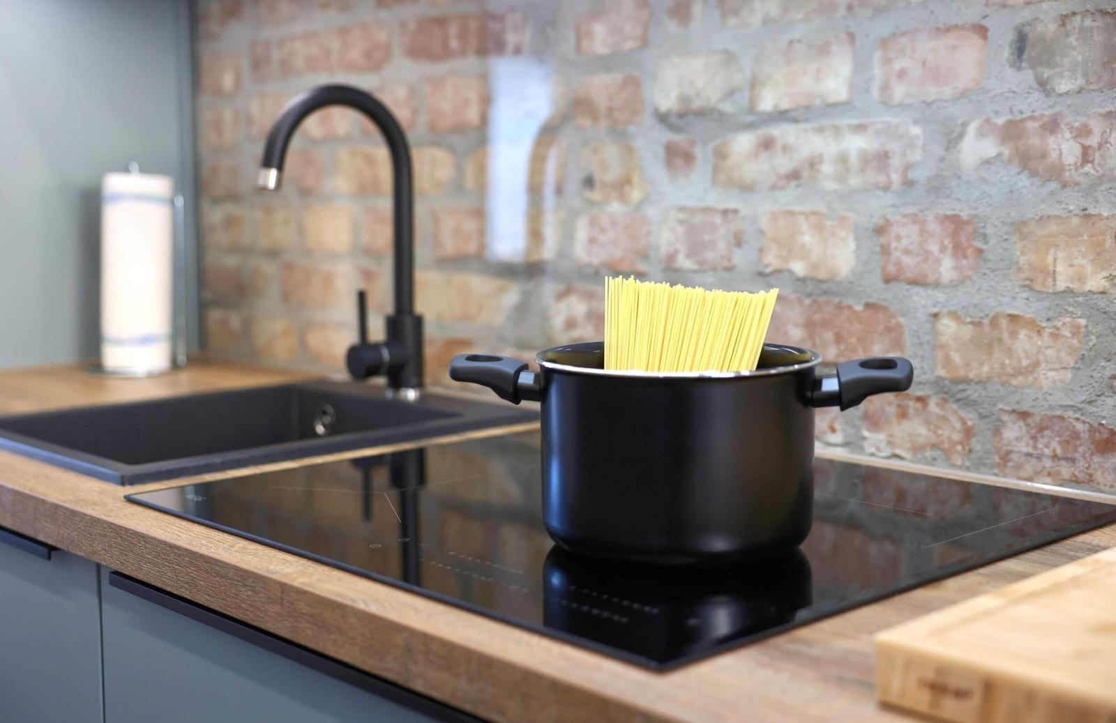 Kitchen with new appliances for relaxed cooking