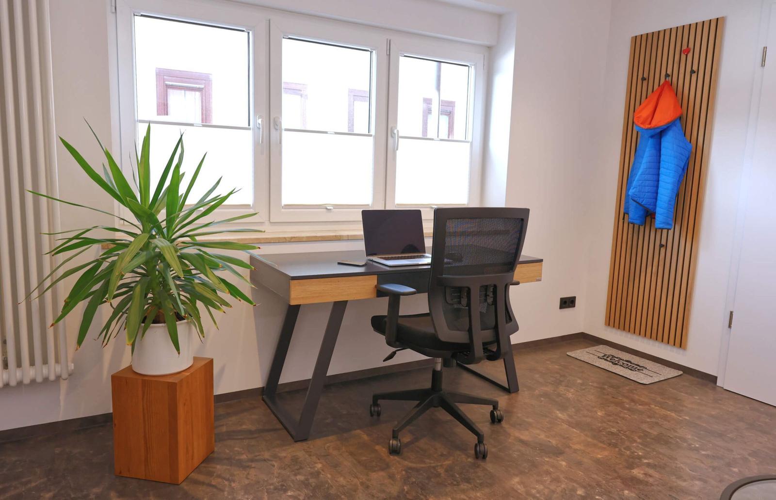 Functional desk with ergonomic work chair – ideal workplace for comfortable working