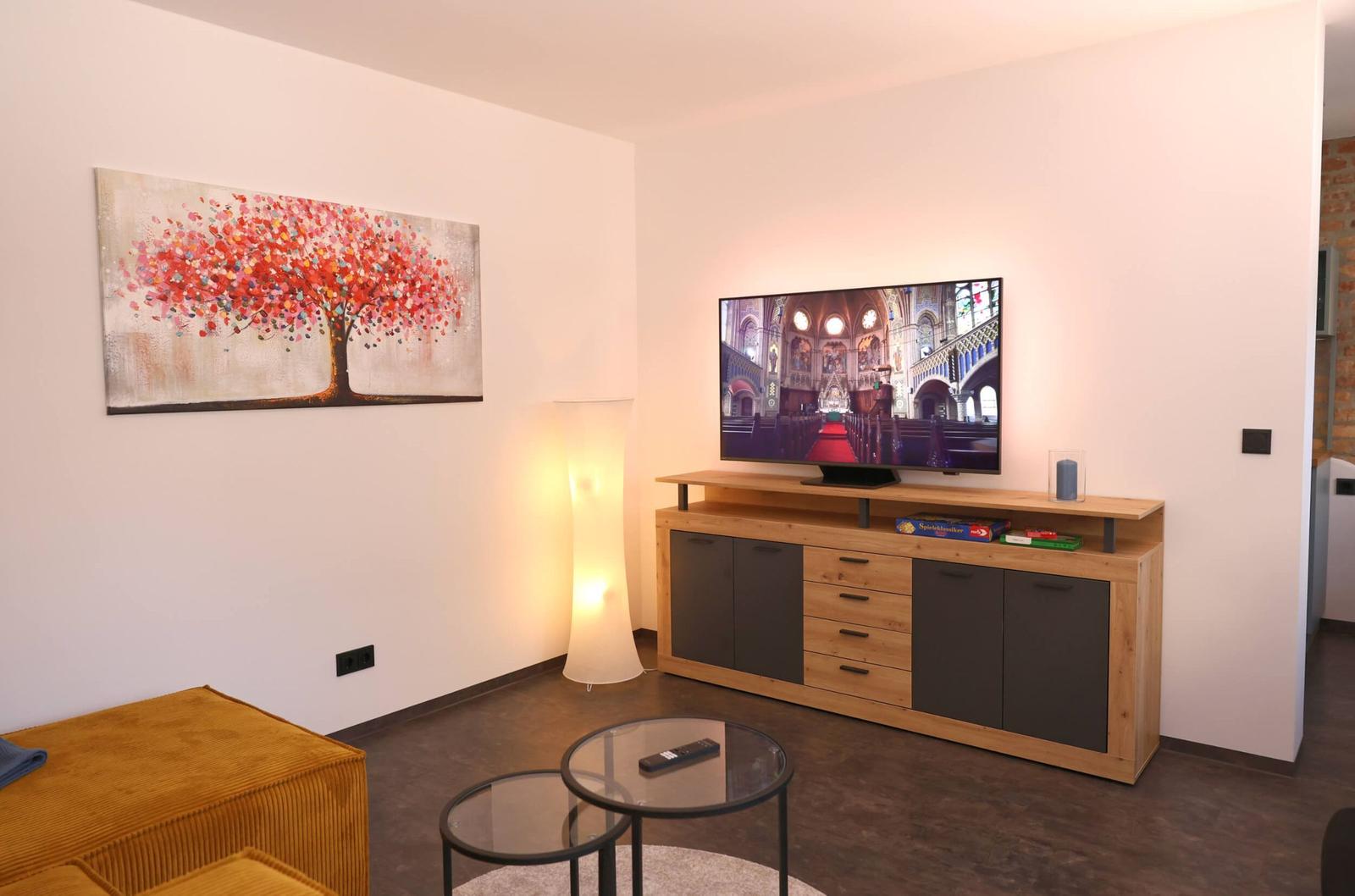 Living room with smart TV for your comfort