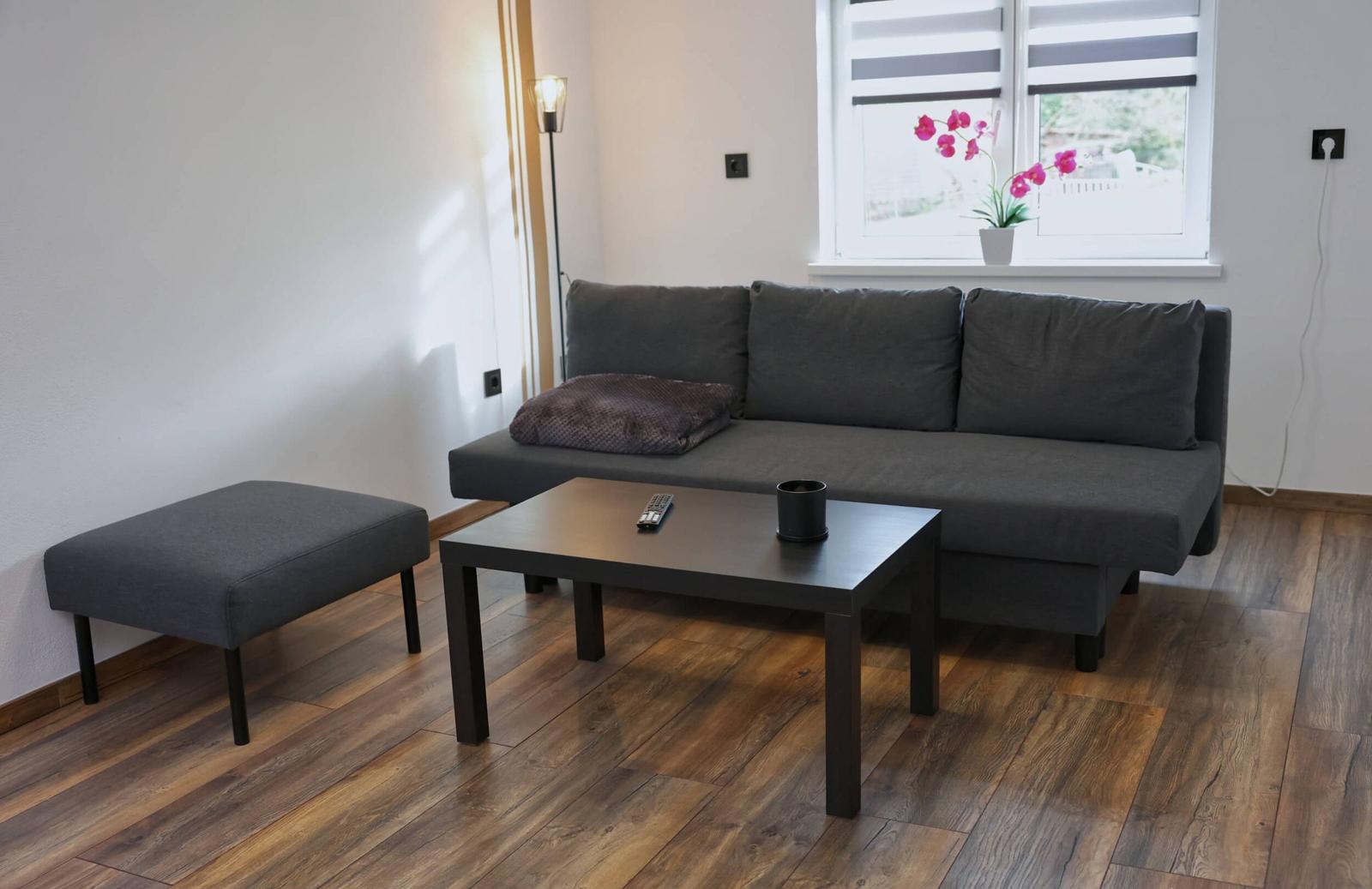 Wohnbereich mit ausklappbarer Couch