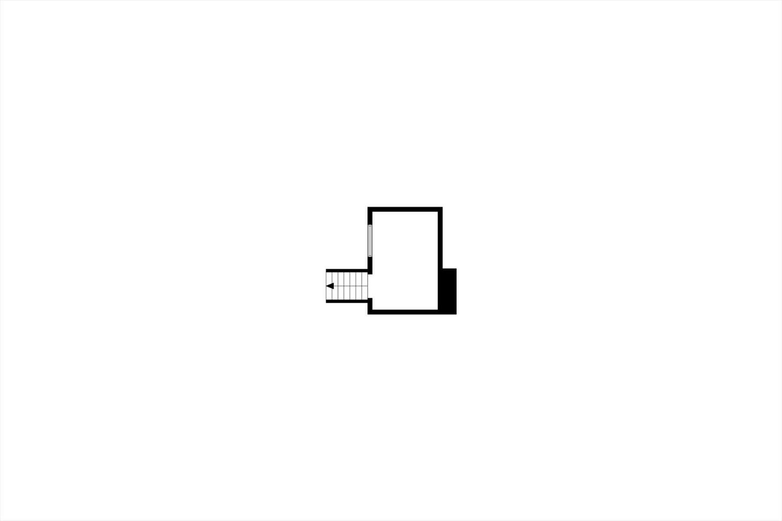 Simple floor plan of an apartment with staircase and entrance area.