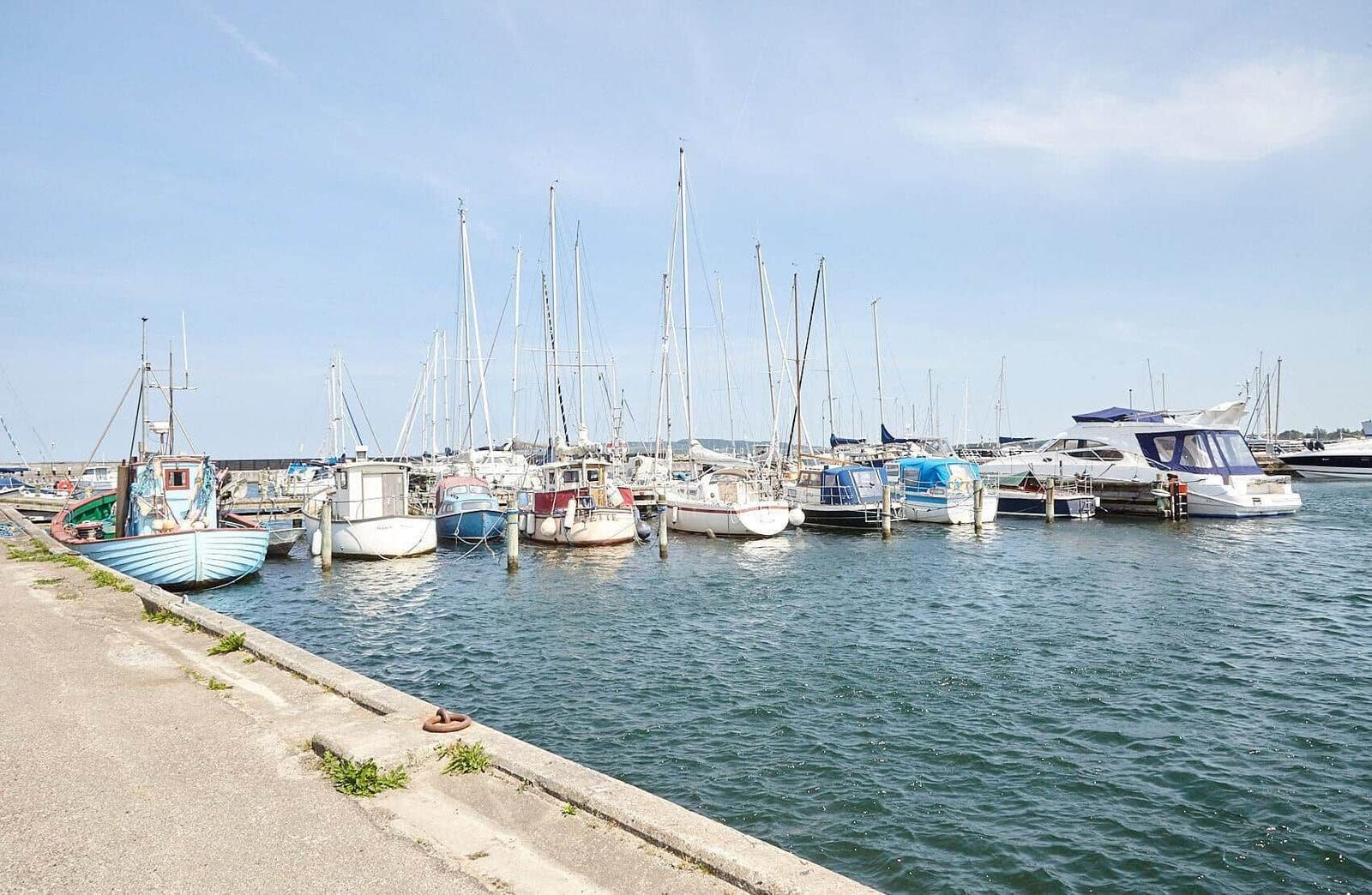 Harbor with many boats and sailboats in the water