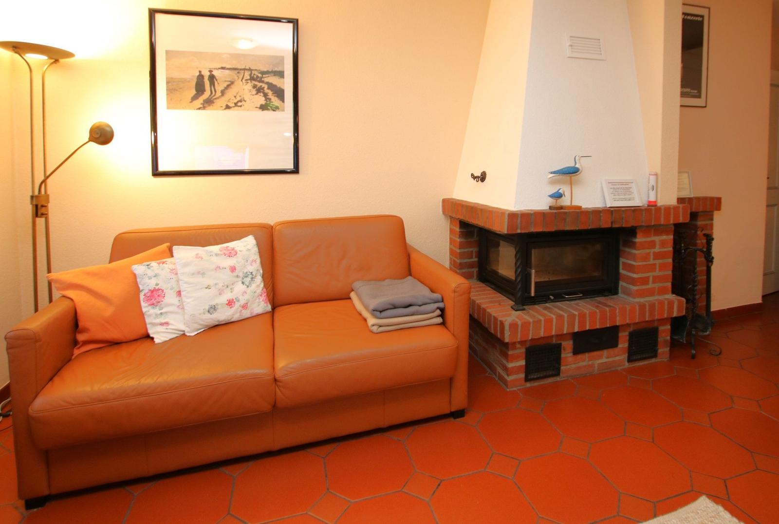 Sitzecke mit Kaminofen