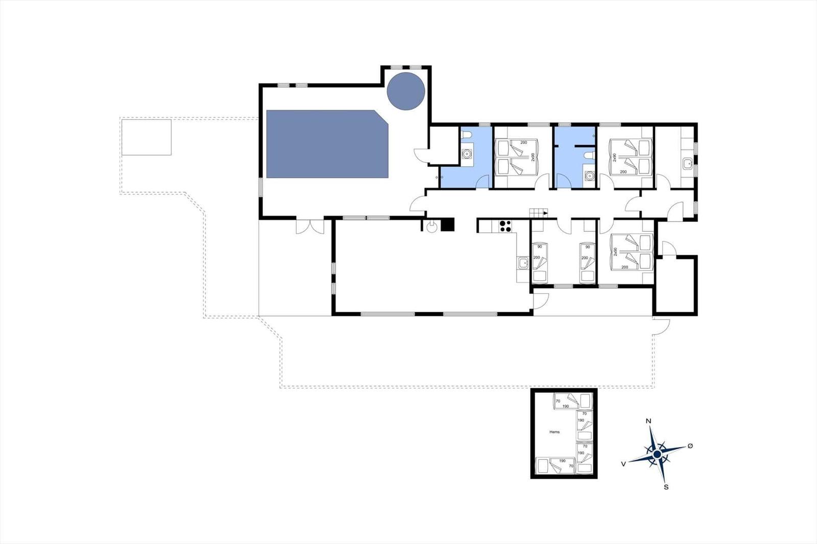 Dieses Grundrissbild zeigt die Räumlichkeiten und die Anordnung der Zimmer.