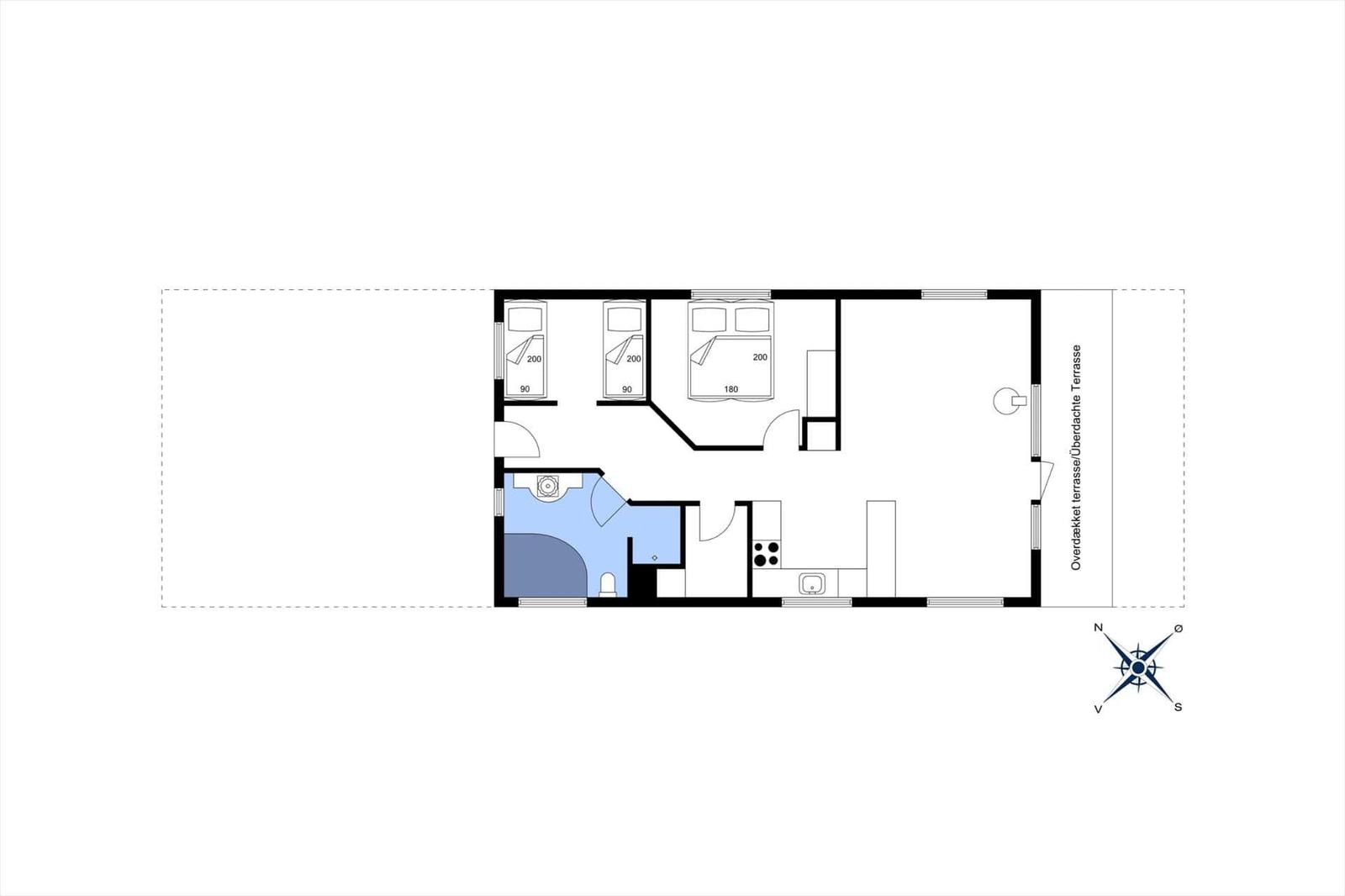 Apartment with three bedrooms and covered terrace