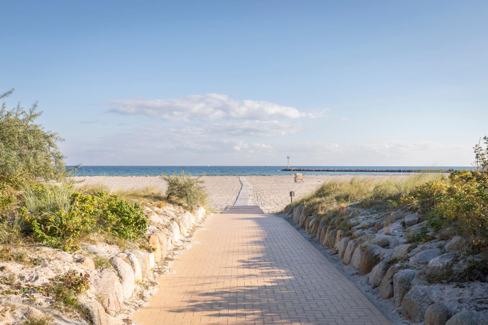 Strandeingang direkt vor der Tür