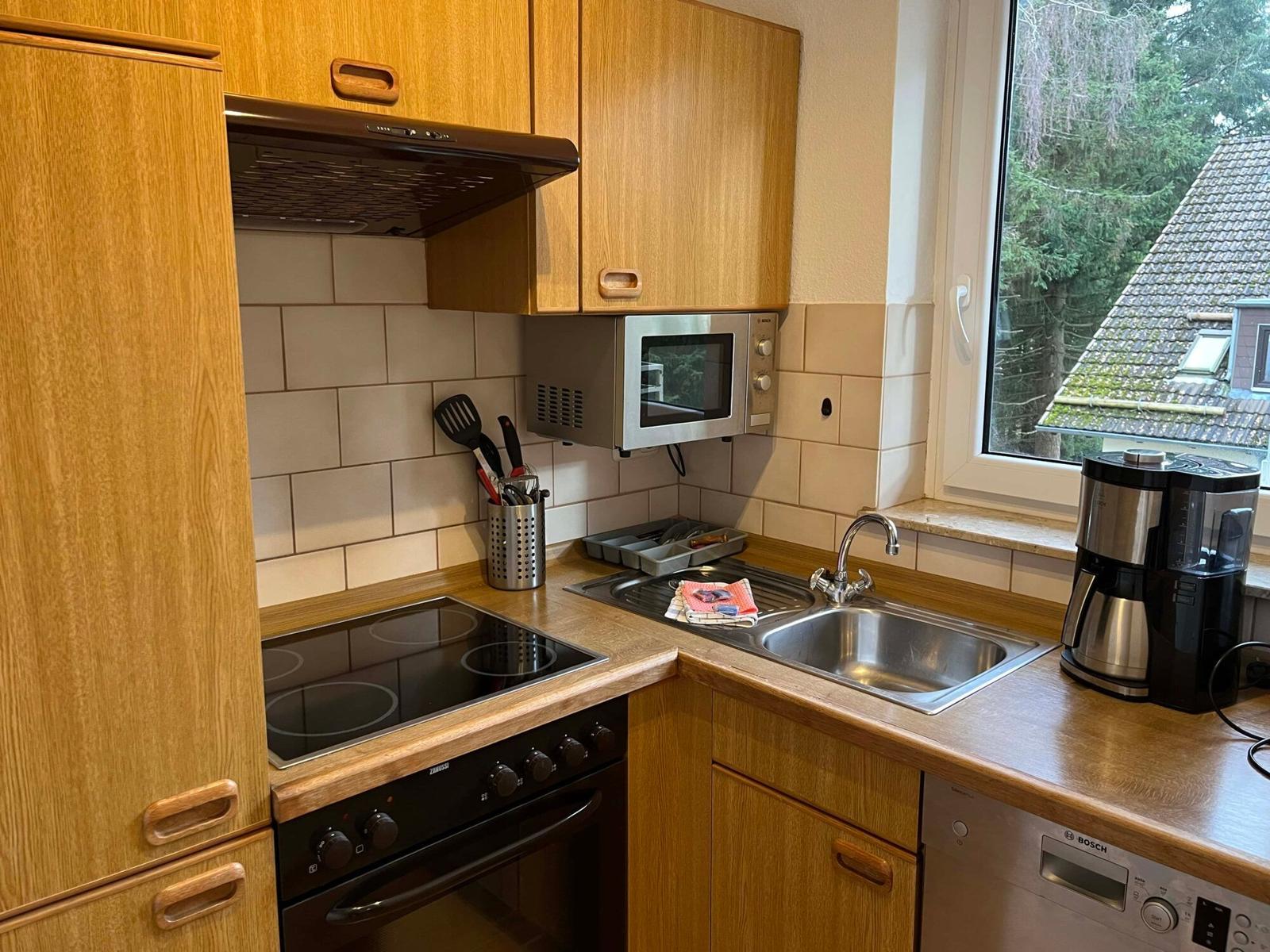 Wohn-/Schlafbereich mit offener Küche