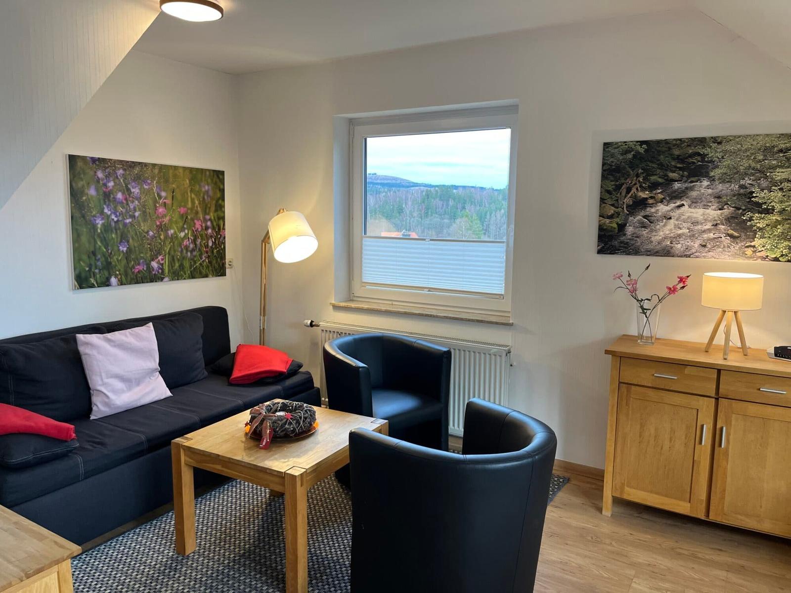 Wohn-/Schlafbereich mit offener Küche