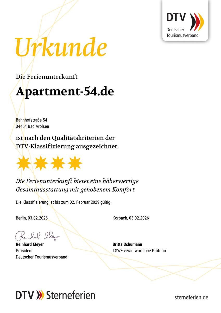 Ferienwohnung mit vier Sternen nach DTV-Klassifizierung.