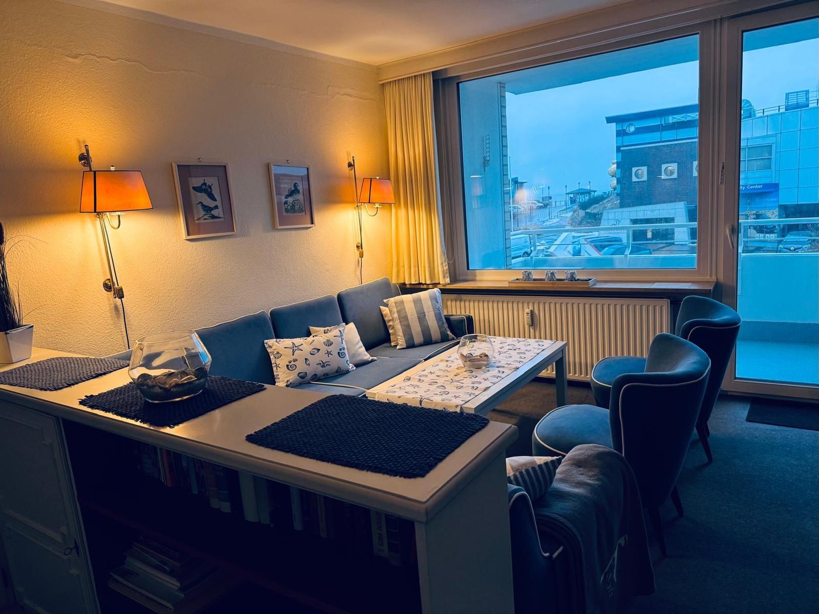 Sitzecke mit Blick auf das Meer.