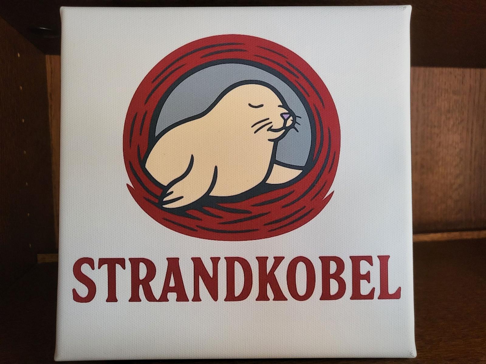 Wandbild mit Seehund und Schrift STRANDKOBEL