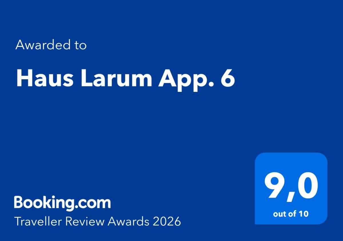 Haus Larum App. 6 erhielt 9,0 von 10 bei den Booking.com Reisendenbewertungspreisen 2026.