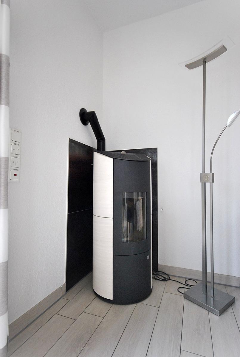 Pelletofen im Wohnzimmer
