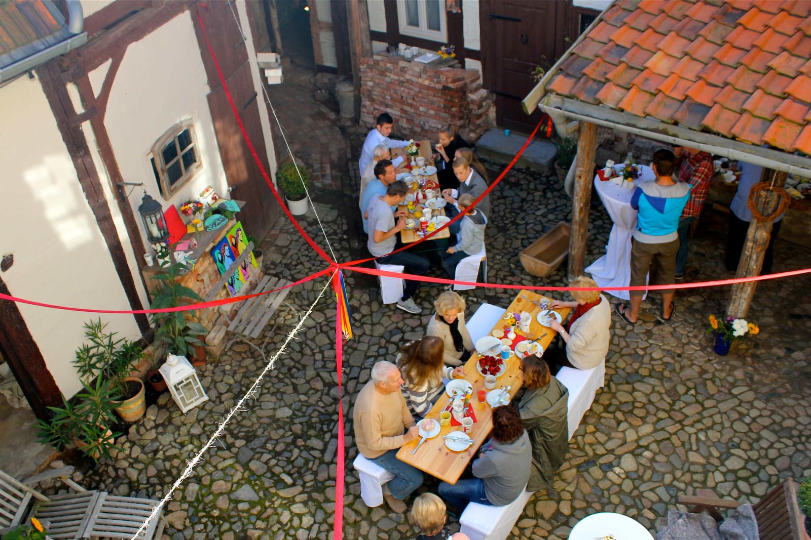 Einzigartiges Feiern im Innenhof