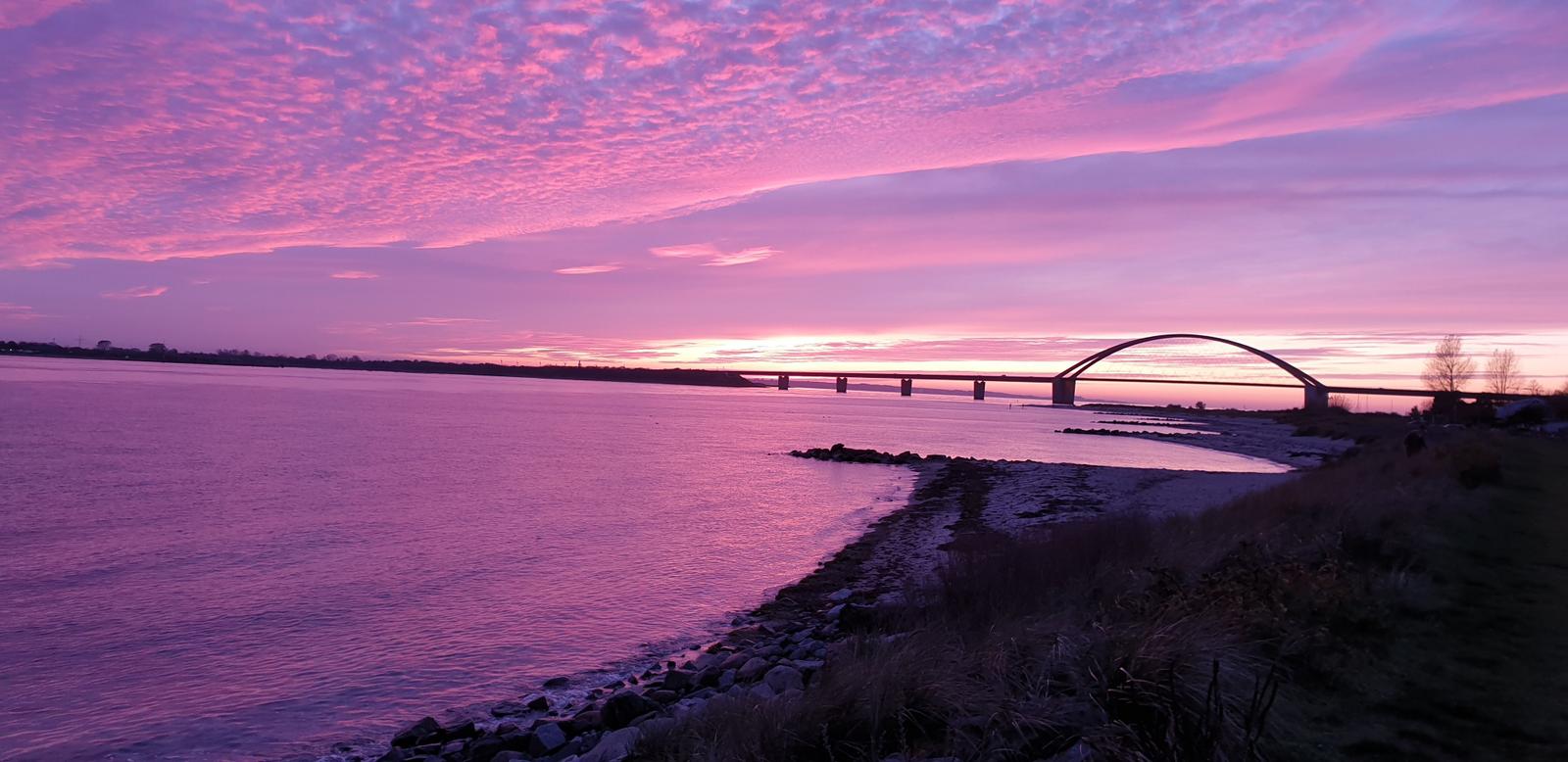 Fehmarnsundbrücke Sonnenuntergang