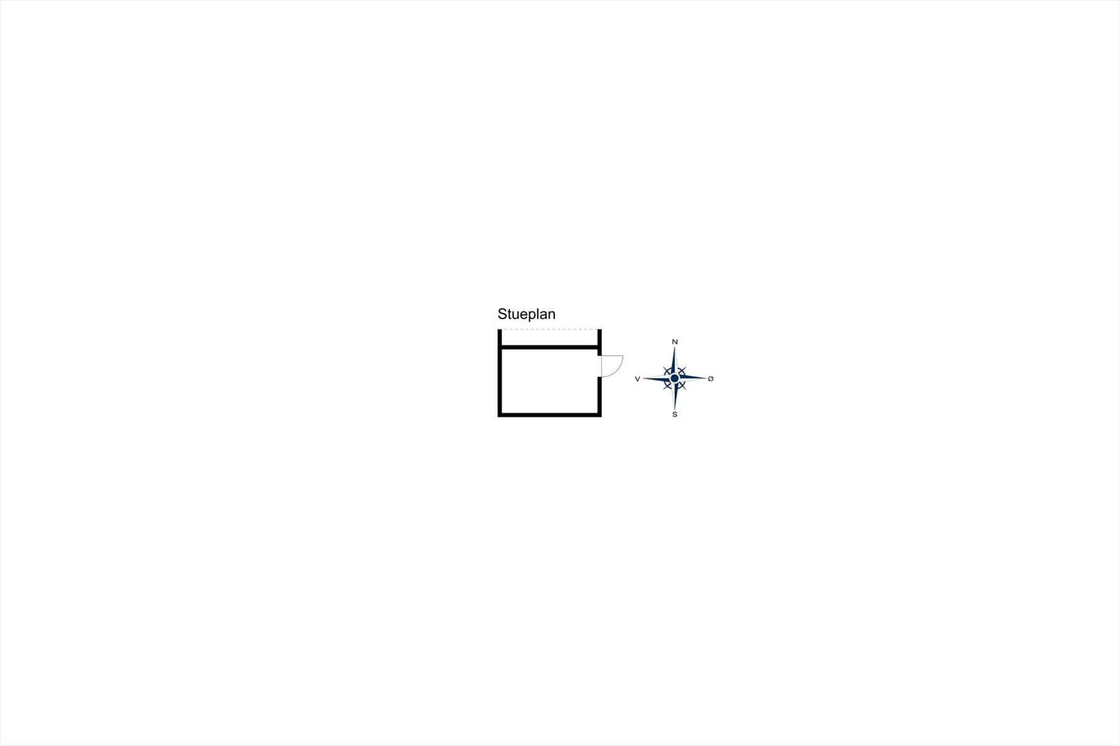 Stueplan with compass. Room designation and orientation.