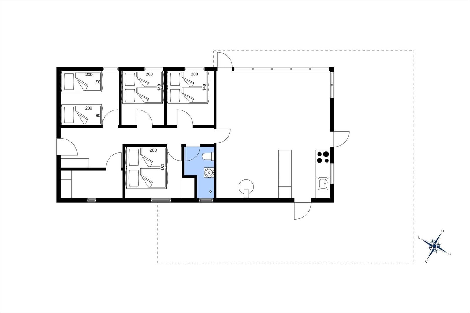 Wohnung mit vier Schlafzimmern und Küche