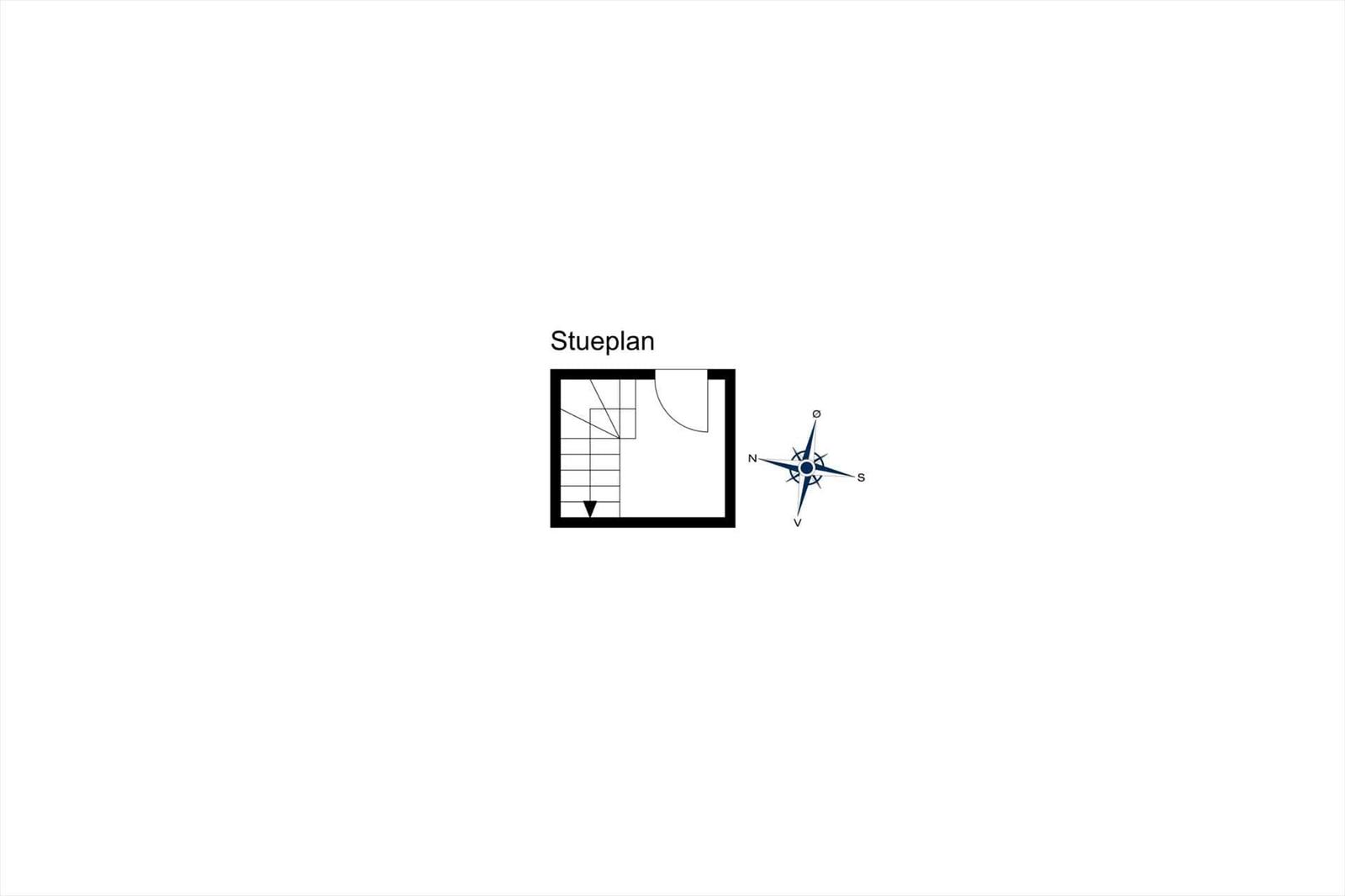 Stueplan mit Treppe und Kompass zur Orientierung