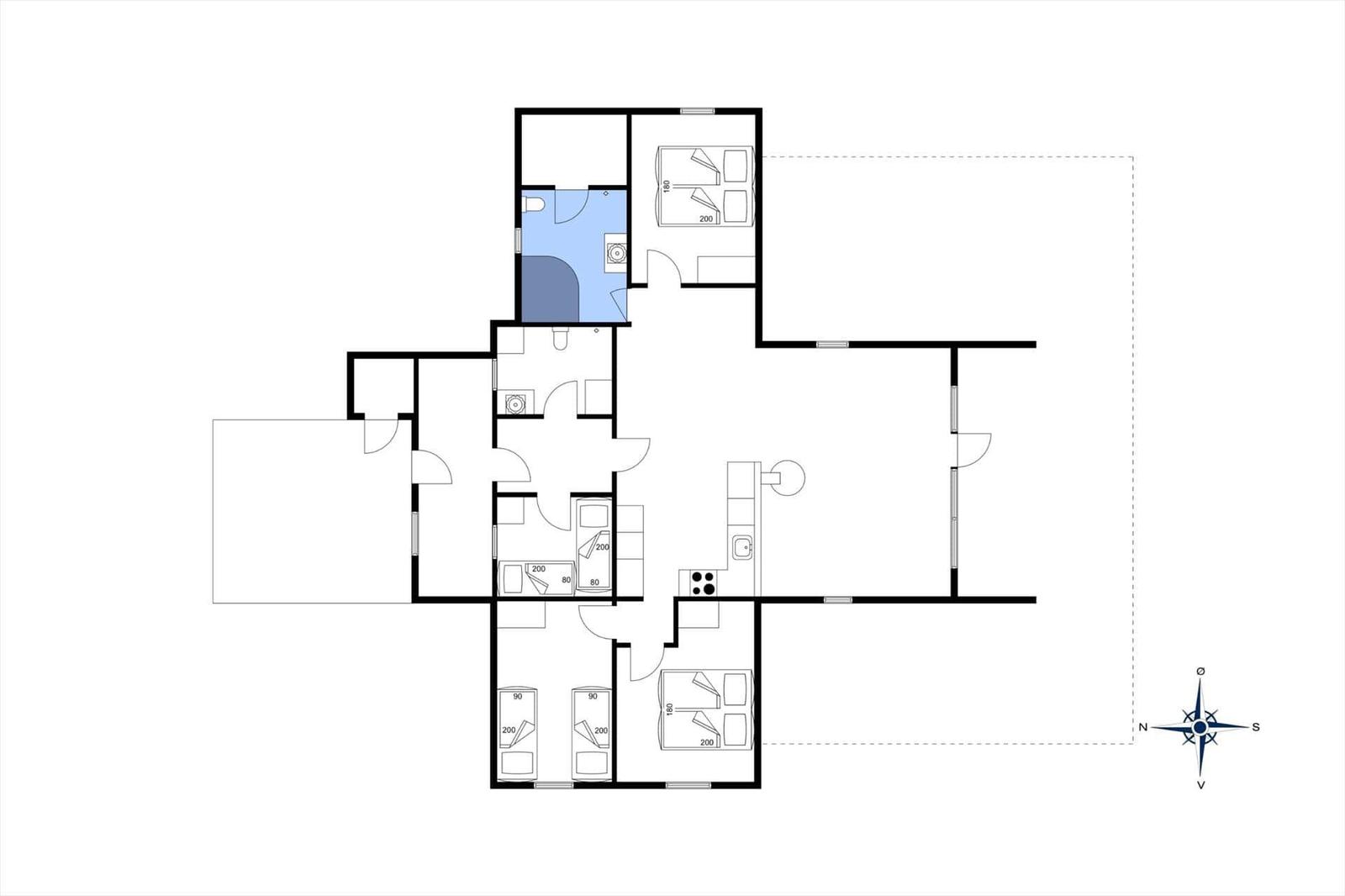 Funktionaler Grundriss mit Schlafzimmern, Küche und Bad