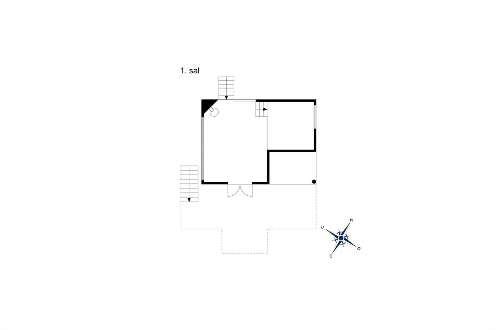 Erdgeschossplan mit Treppe und Raumbezeichnung