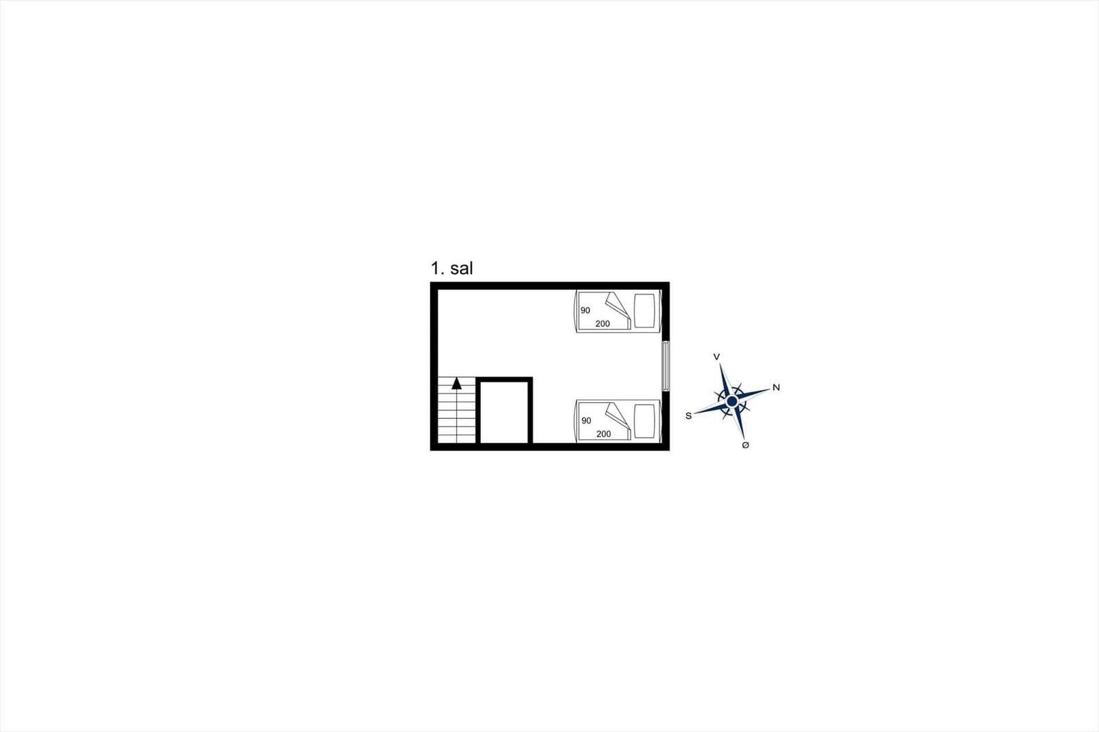 1. Stock mit zwei Schlafzimmern und Treppe zur nächsten Etage.