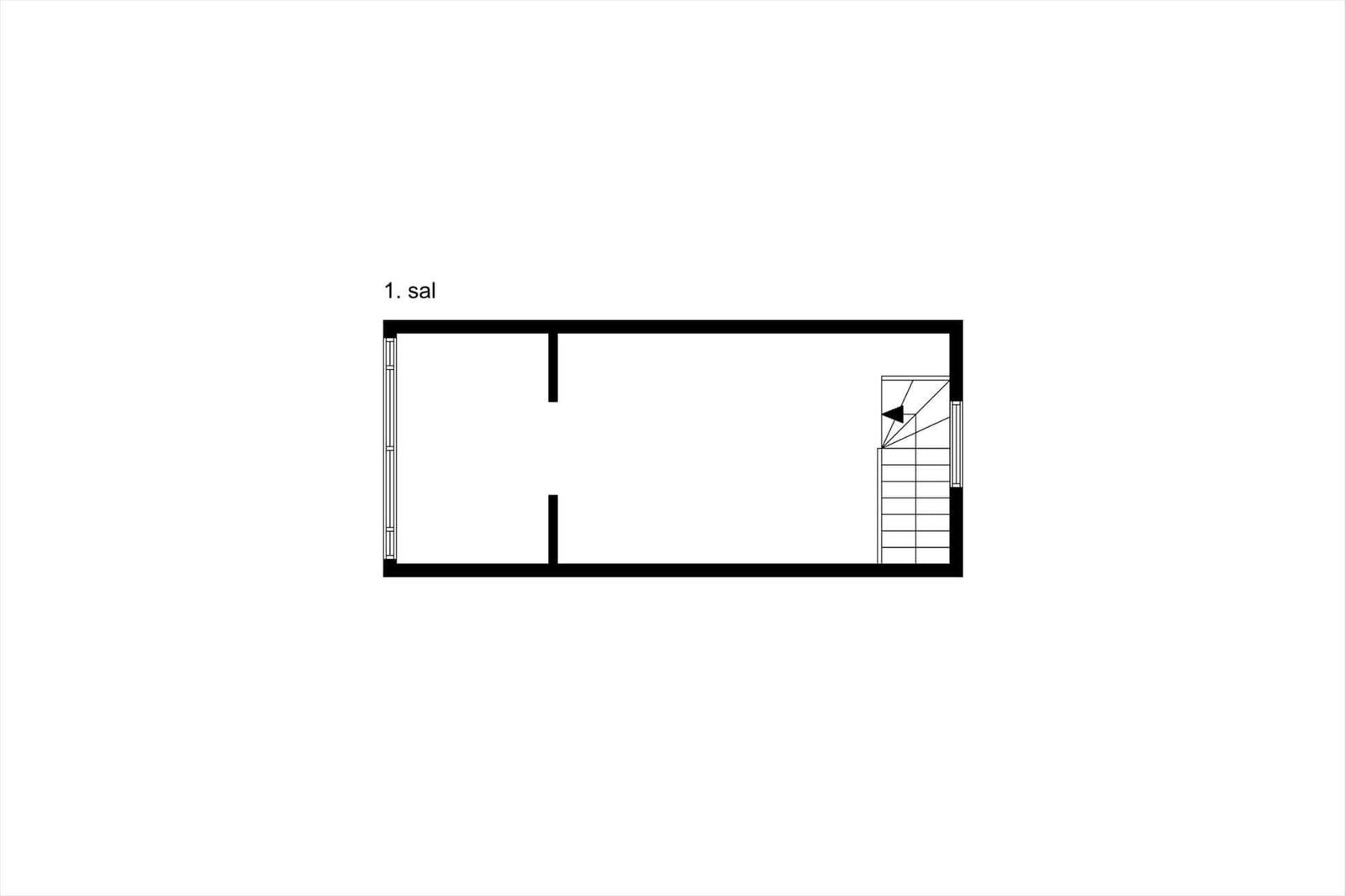 Erdgeschossplan mit Treppe und Raumtrennung
