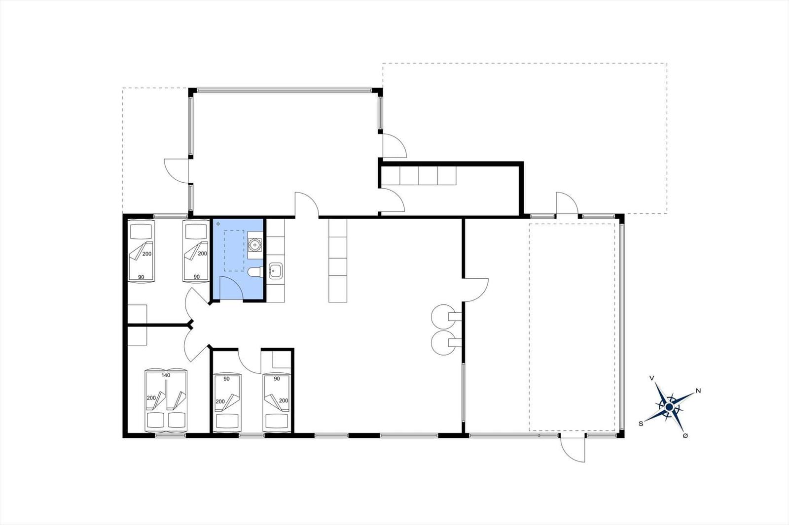 Wohnung mit vier Schlafzimmern und einer Küche