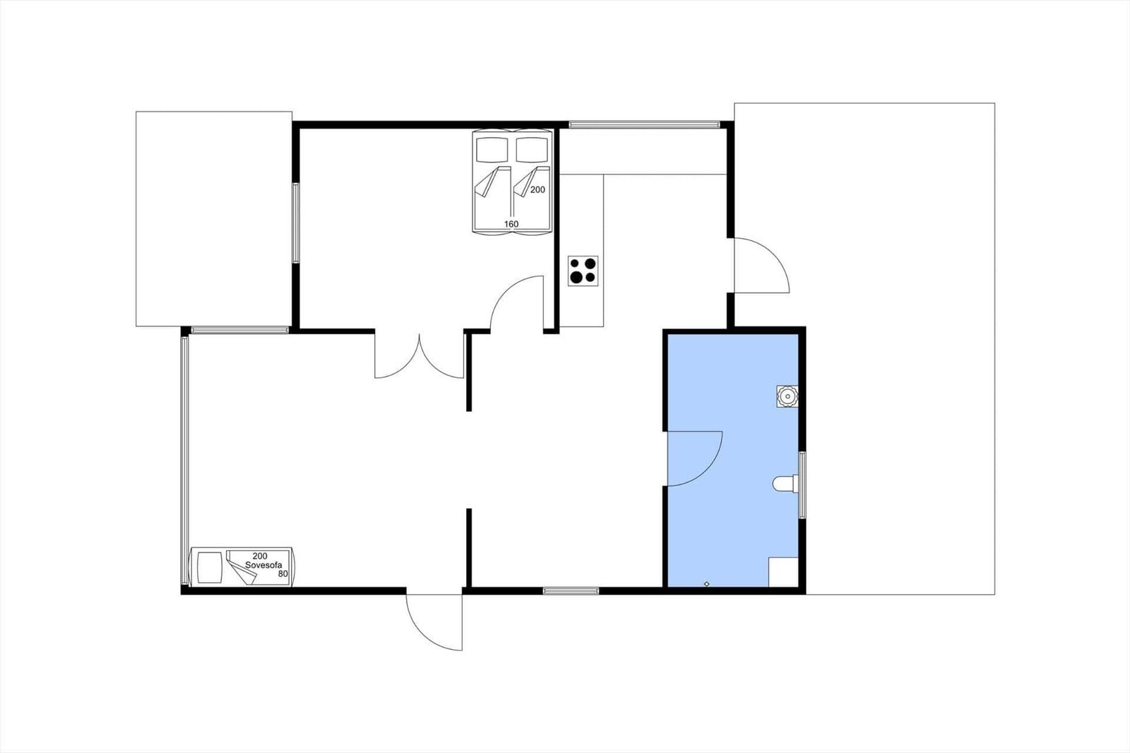 Zweizimmerwohnung mit Küche und Bad