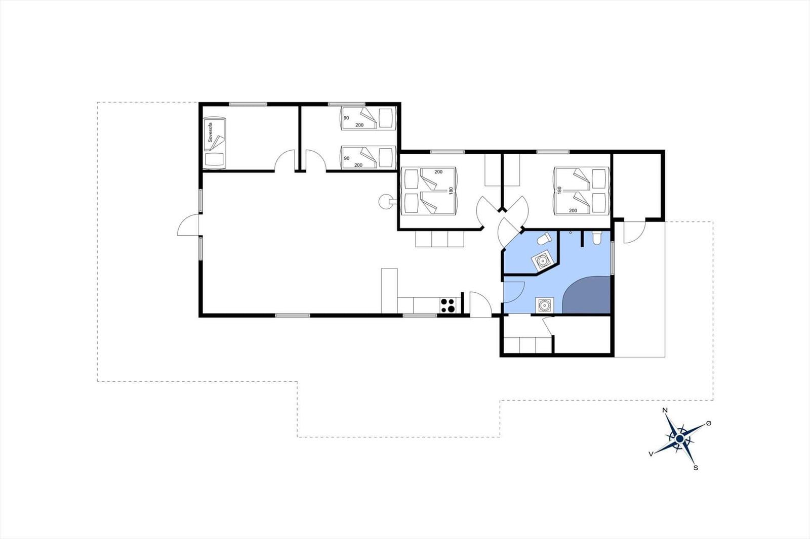 Dieses Grundrissbild zeigt eine Wohnung mit mehreren Räumen und einem Bad.