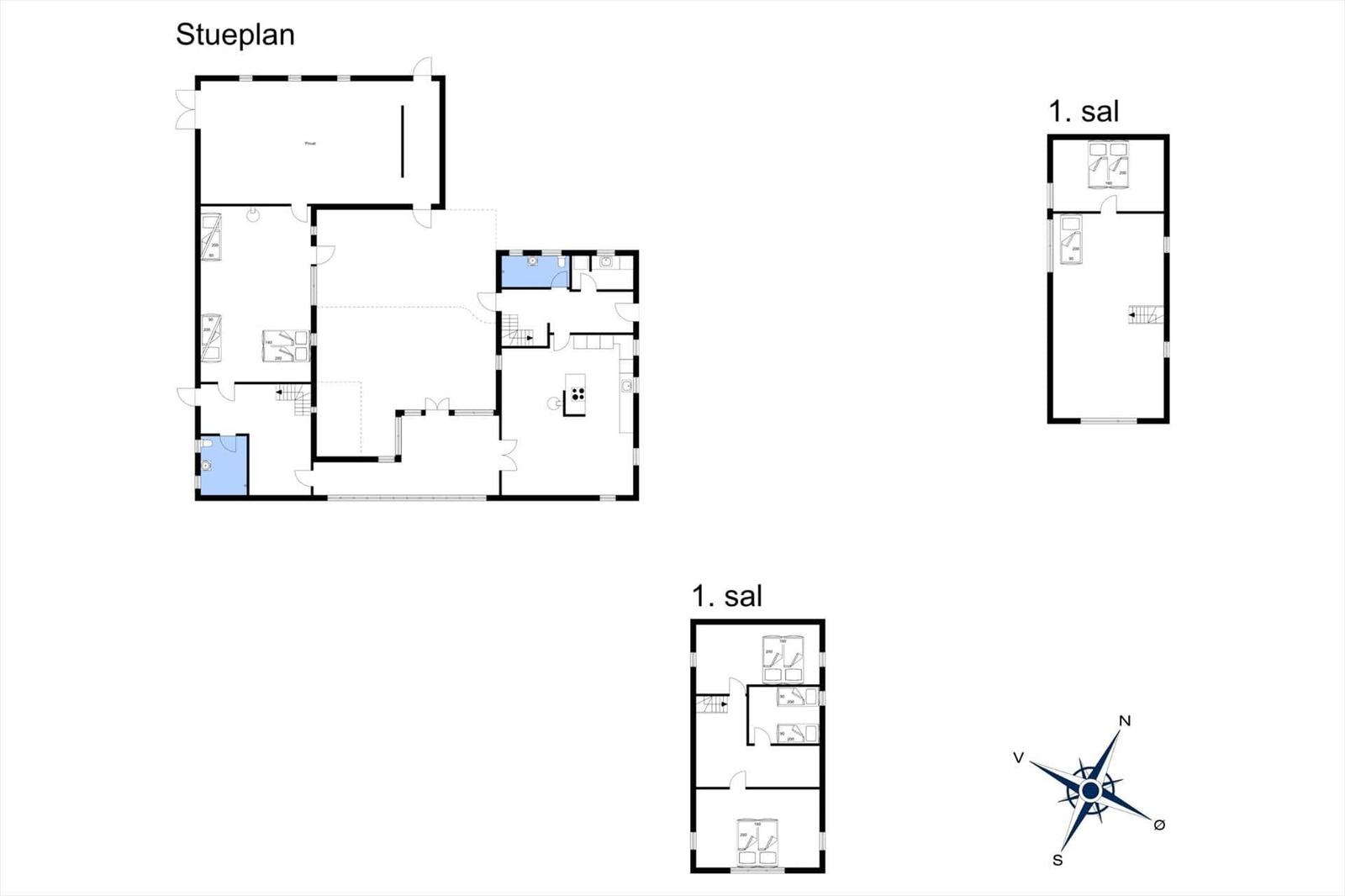 Floor plan shows layout with kitchen, bedrooms, and bathrooms.