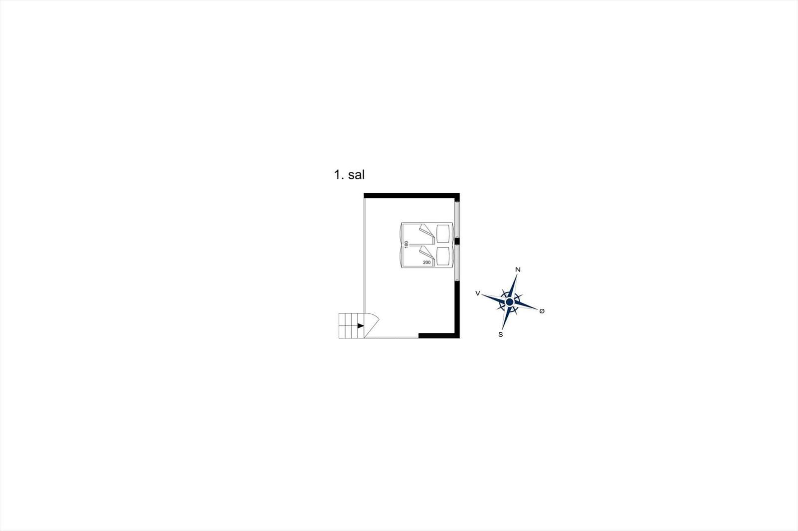 Ground floor room with sleeping area and stairs to accommodation.