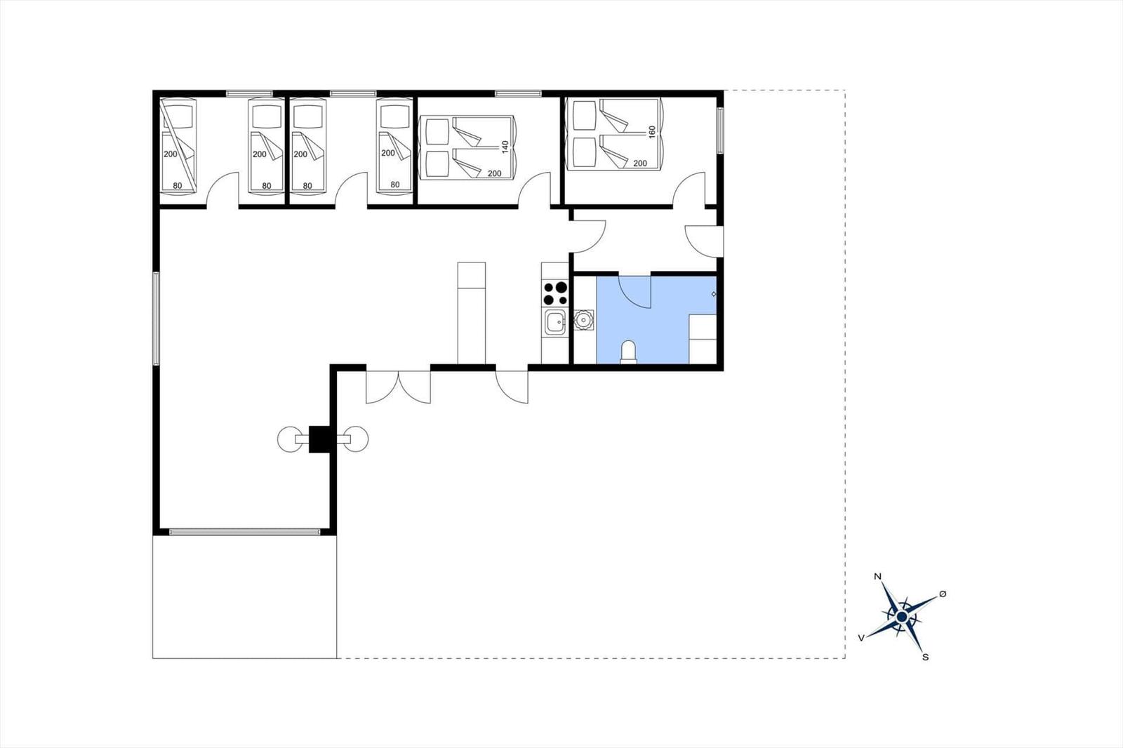 Wohnung mit fünf Schlafzimmern und Küche