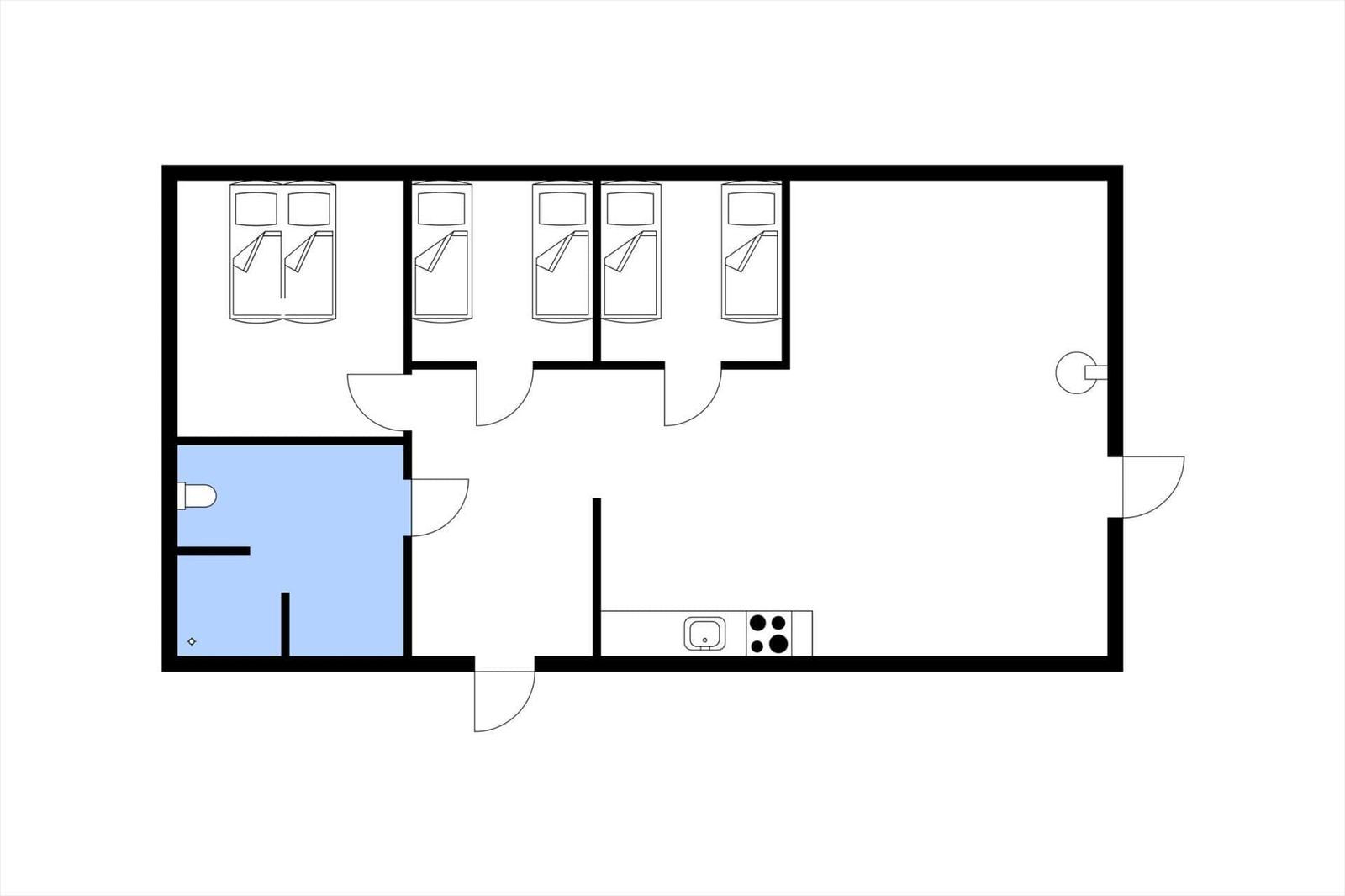 Wohnung mit vier Schlafzimmern, Küche und Bad