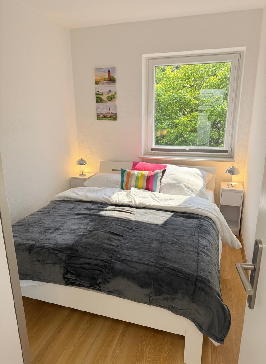 Schalfzimmer mit Doppelbett...