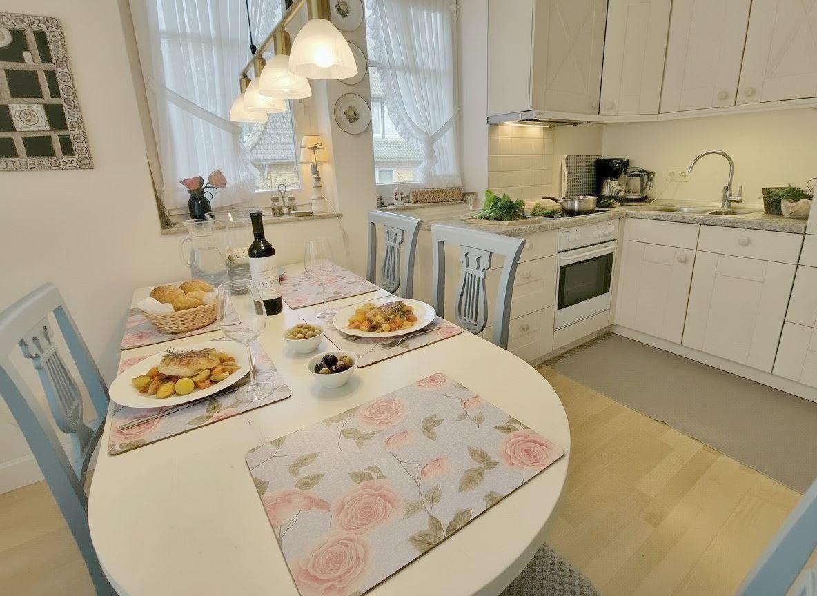 Küche und Esstisch...