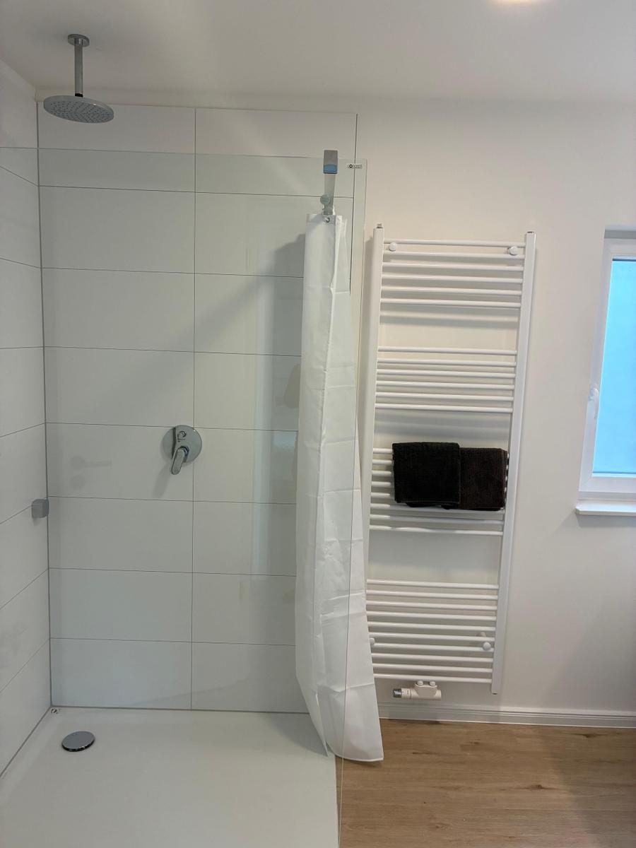 Badezimmer: Walk-In-Dusche  mit Badheizkörper
