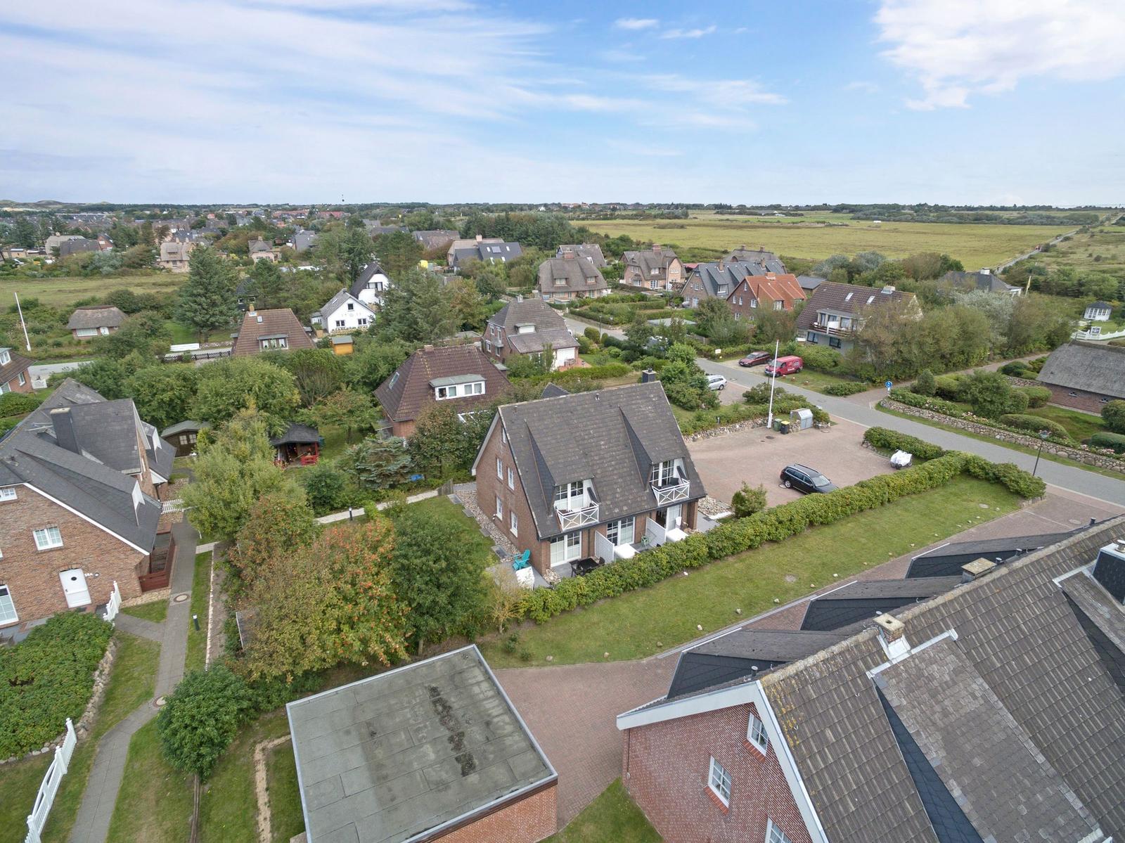 Haus mit Garten und Blick auf die Landschaft