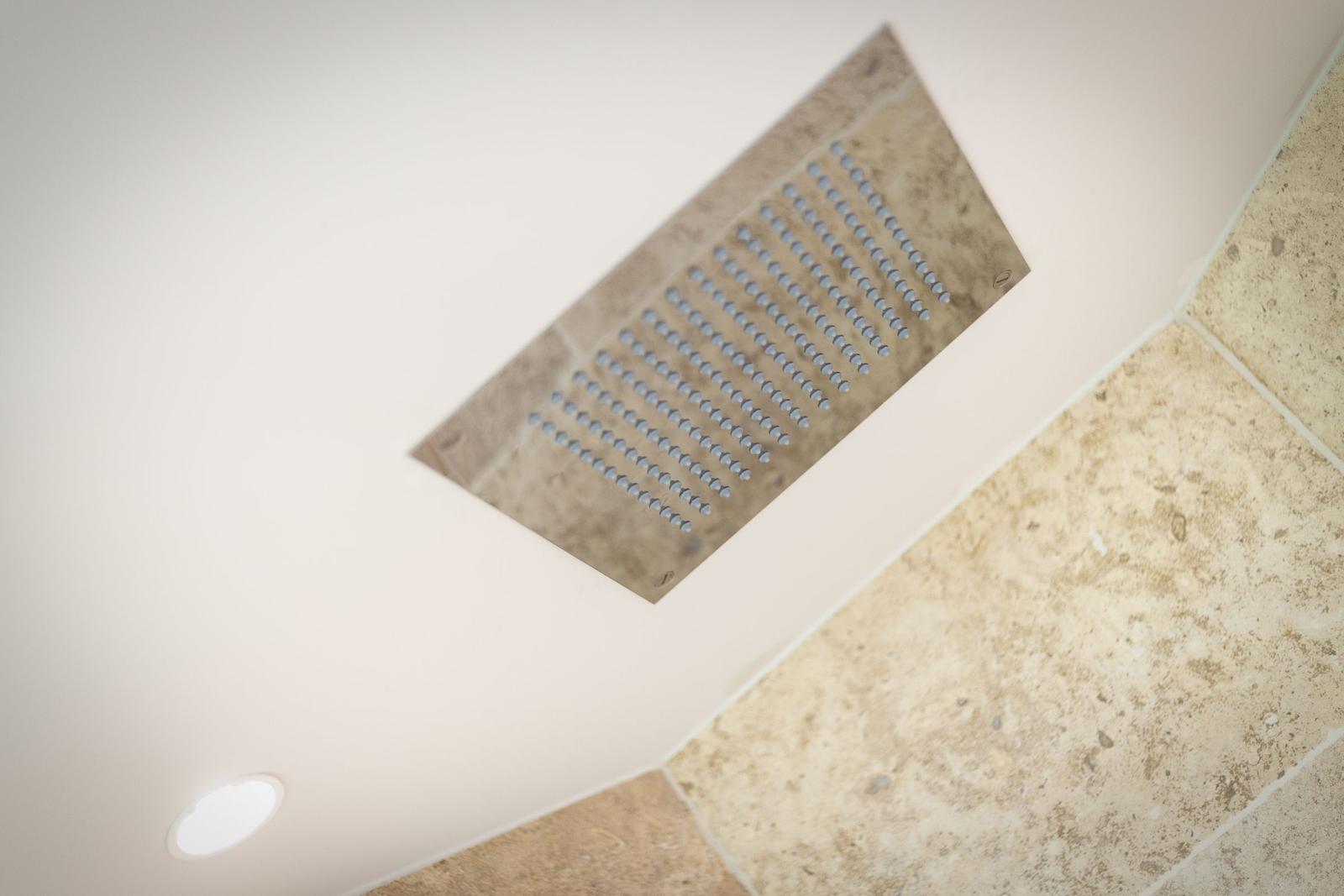 Duschbrause mit mehreren Düsen in der Dusche