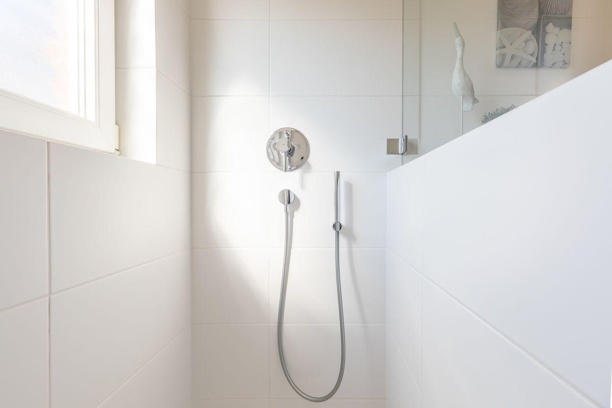Shower with showerhead and window