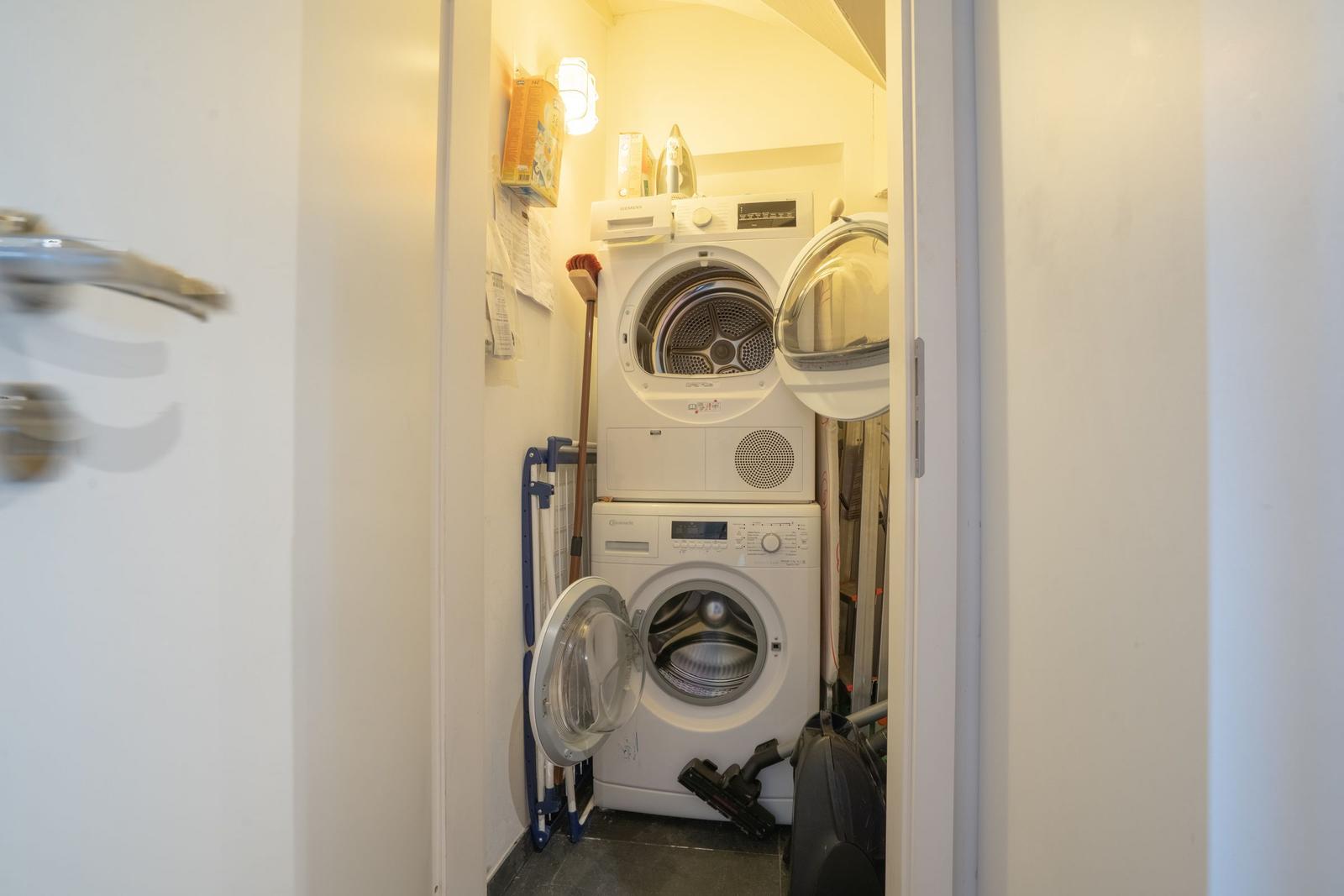 Washing machine and dryer in a small room