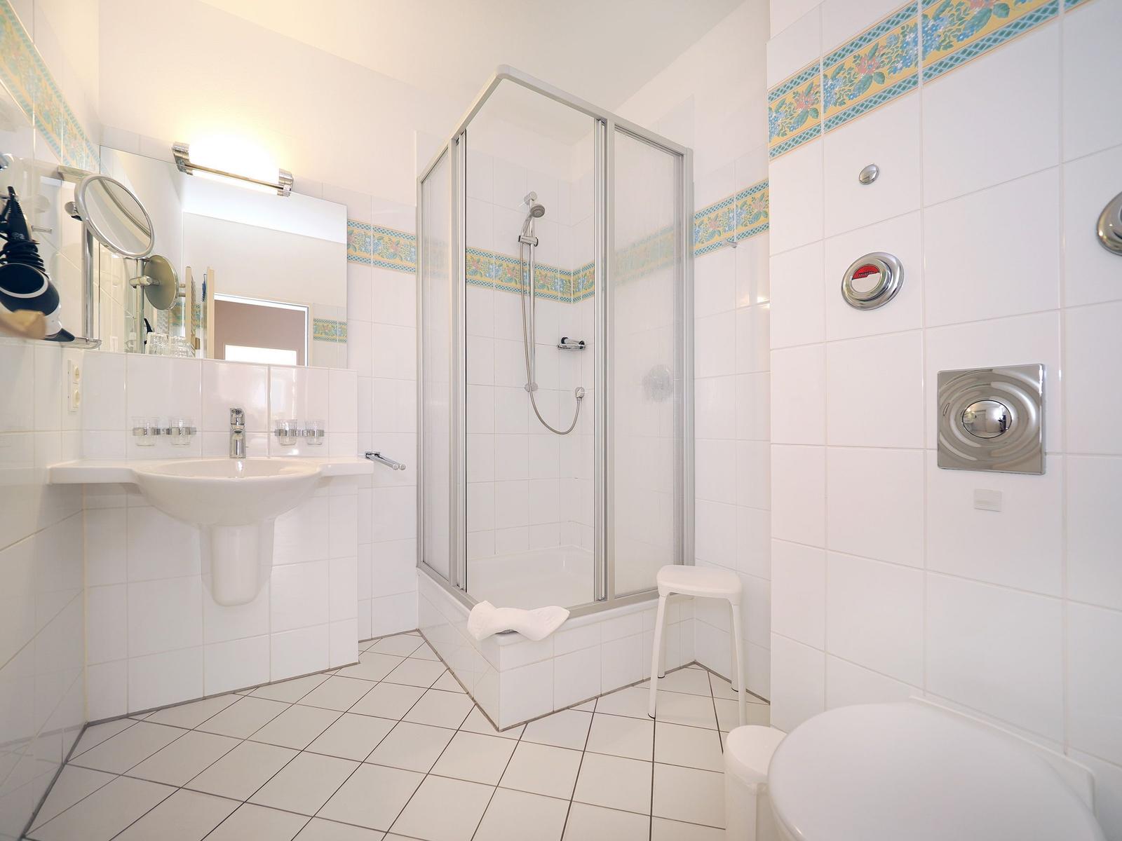 Badezimmer der Ferienwohnung Seehof201 mit Dusche