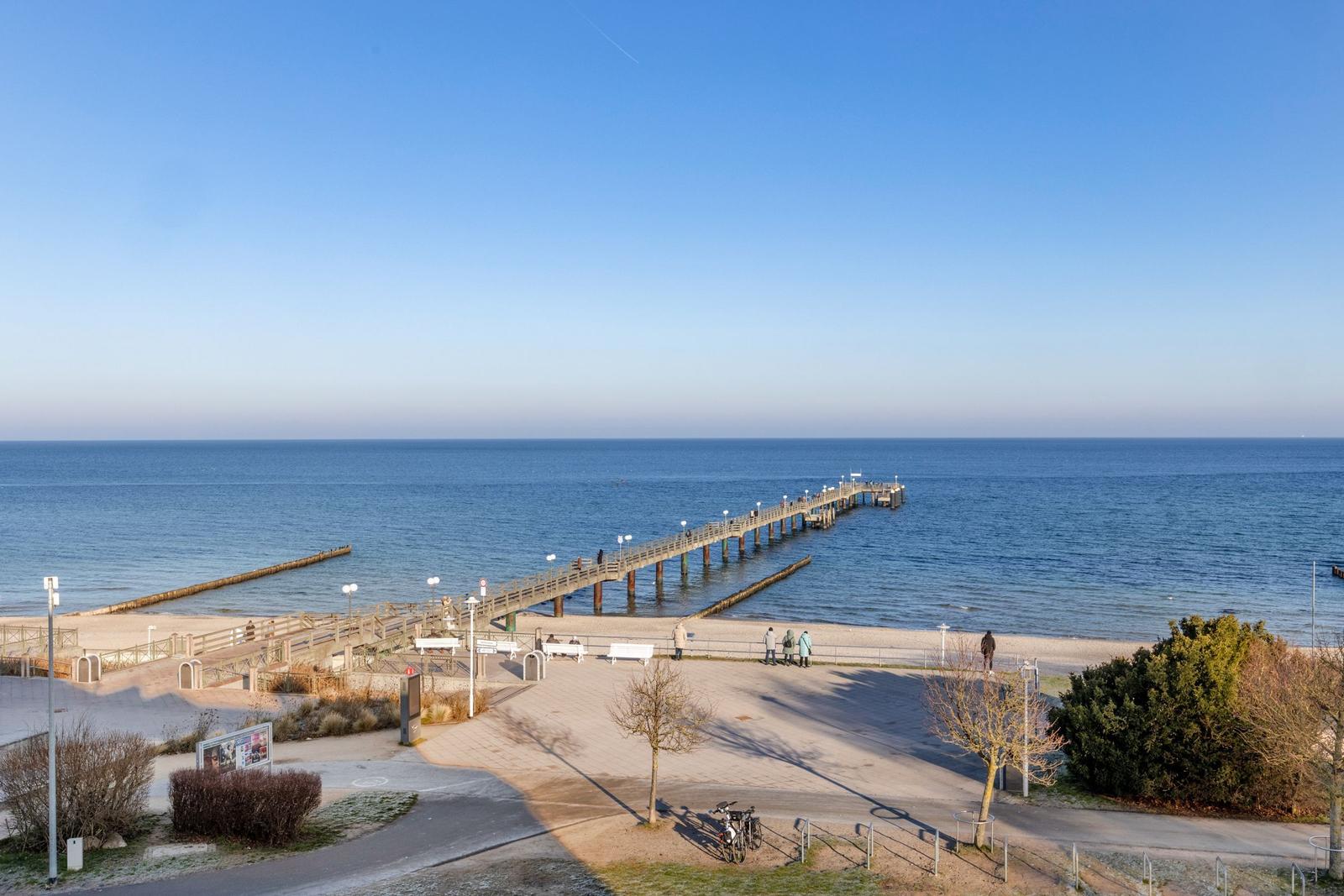 Balkonausblick zum Strand
