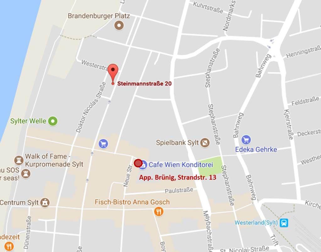 Standortkarte von Steinmannstraße 20 mit Umgebung und Sehenswürdigkeiten.