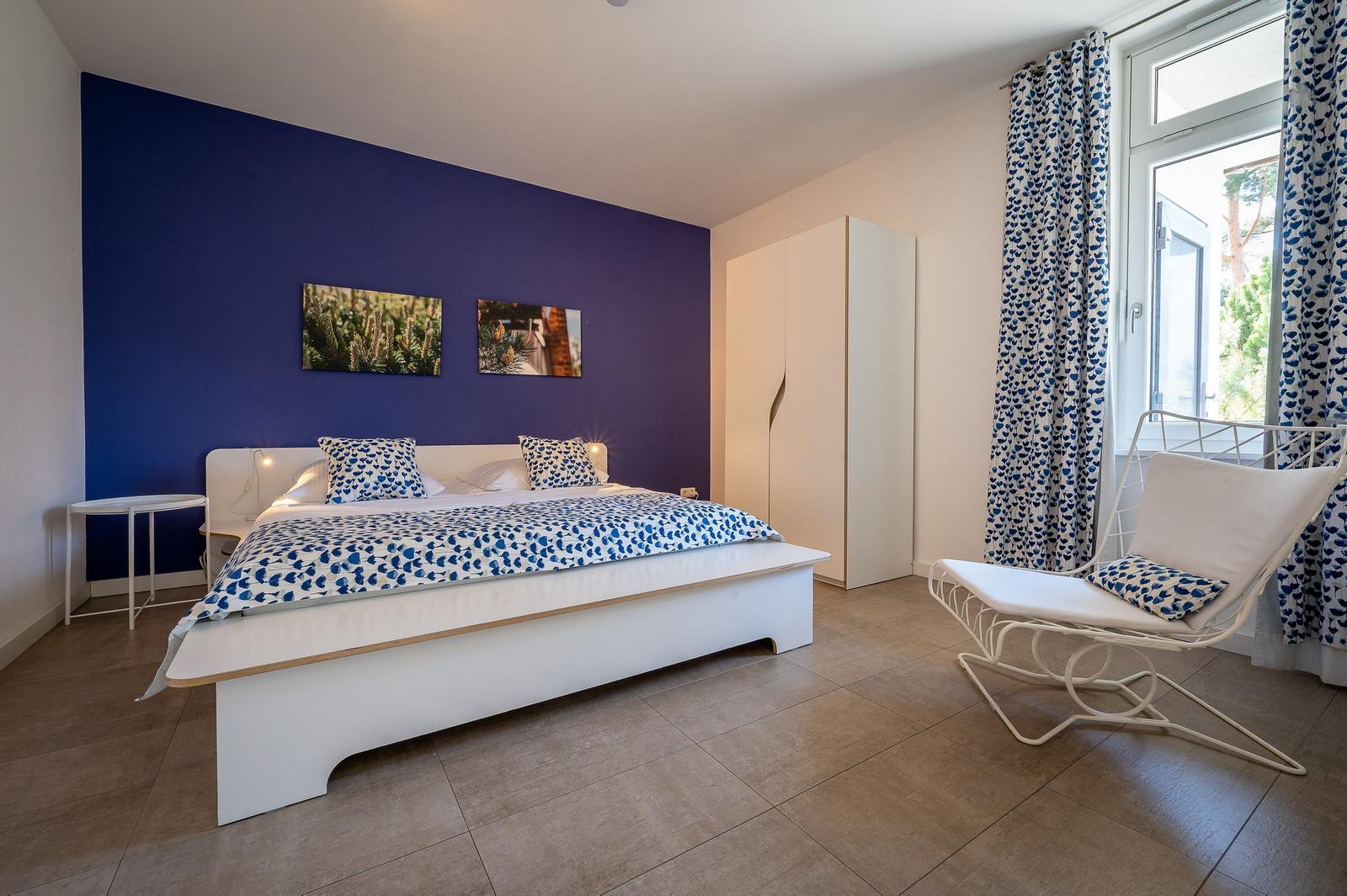 Schlafzimmer in der Kajüe 1 im Lotsenstieg 2 in Karlshagen, Ostseeland
