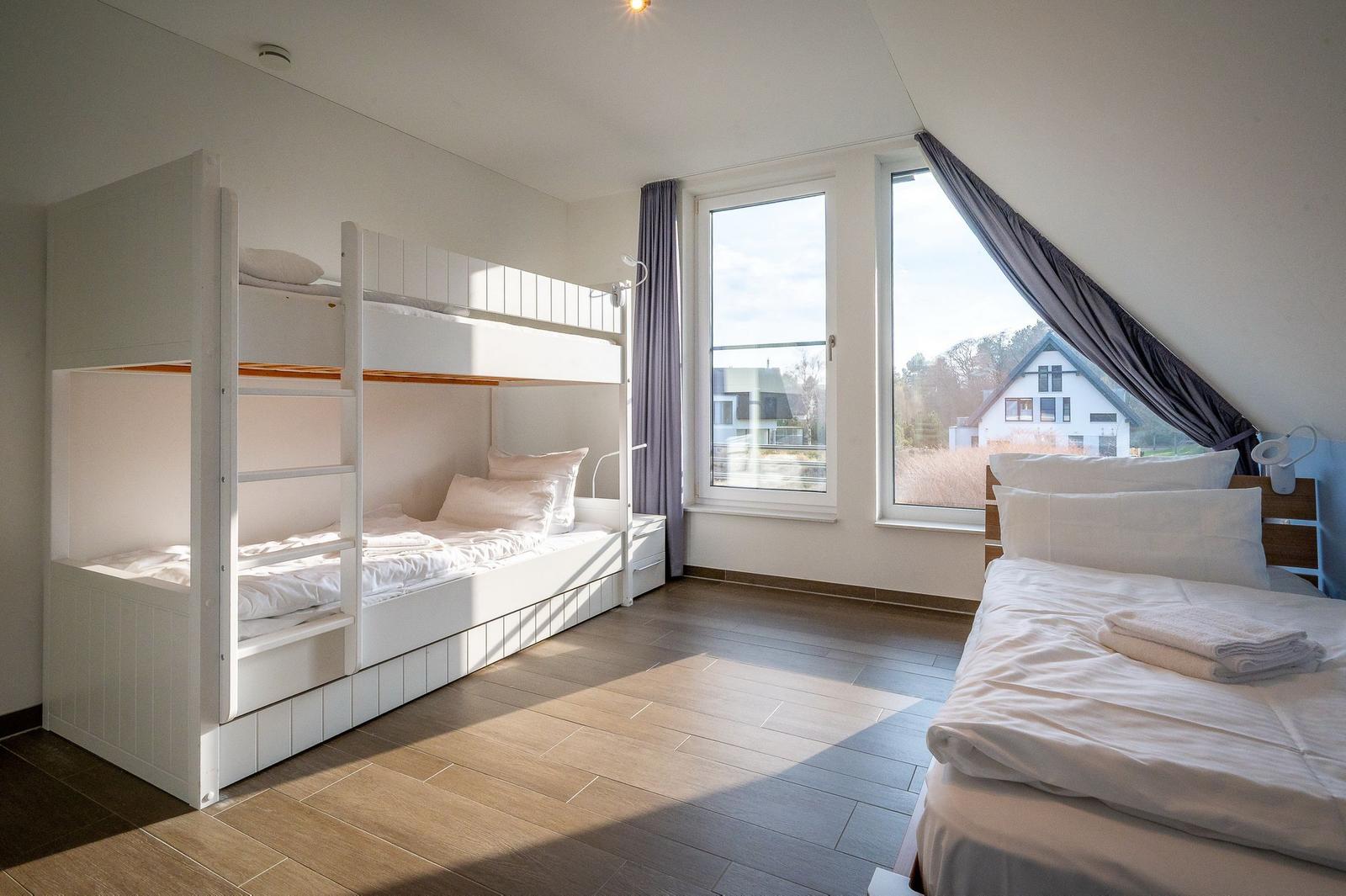 Schlafzimmer mit Etagenbett im Lotsenstieg 11 in Karlshagen
